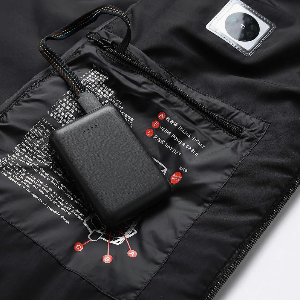 Chaleco calefactable unisex, chaqueta térmica, chaqueta calefactable con carga USB, chaqueta de plumón eléctrica con 8 zonas de calentamiento y 3 niveles de calor, chaqueta de invierno (sin batería