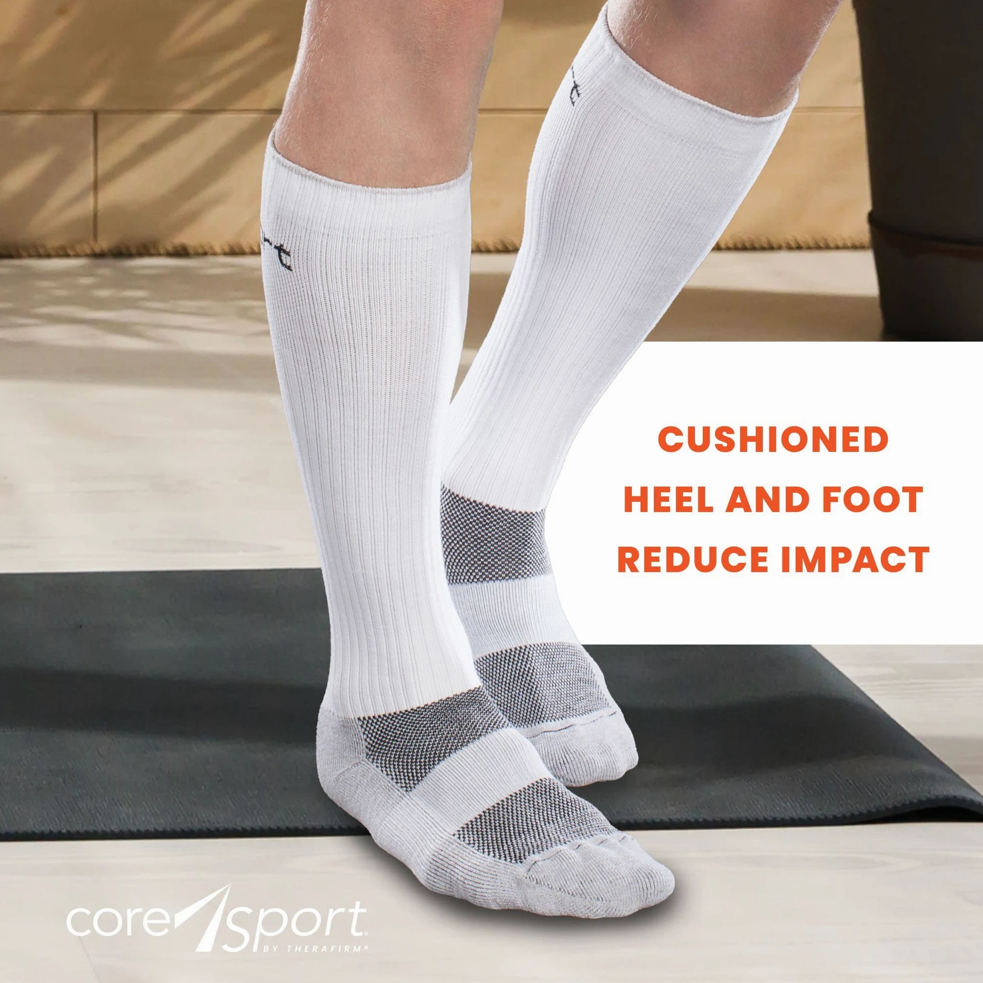 Calcetines de compresión de rendimiento atlético, compresión moderada de 20-30 mmhg (negro, grande)