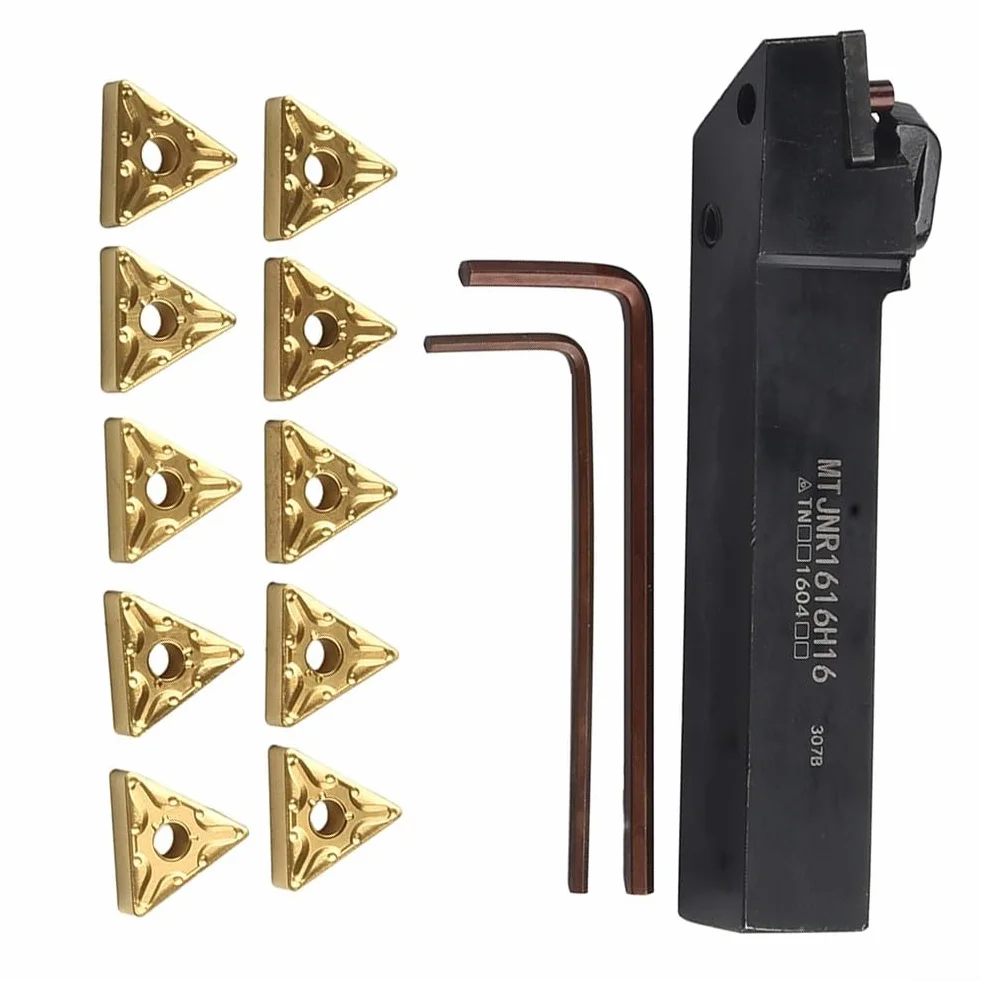Torno MTJNR1616H16 Tenedor de herramientas con insertos de carburo TNMG332 TNMG160408 para torneado CNC