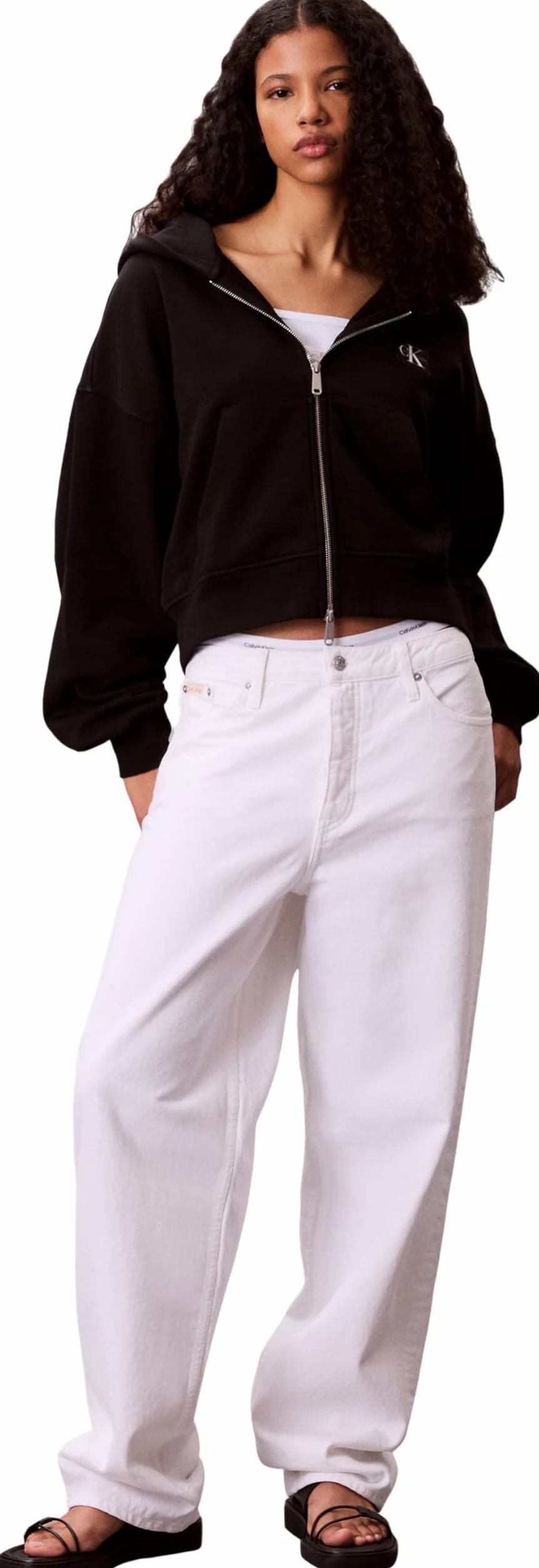 Calvin Klein Sudadera Mujer French Terry Badge Logo de algodón