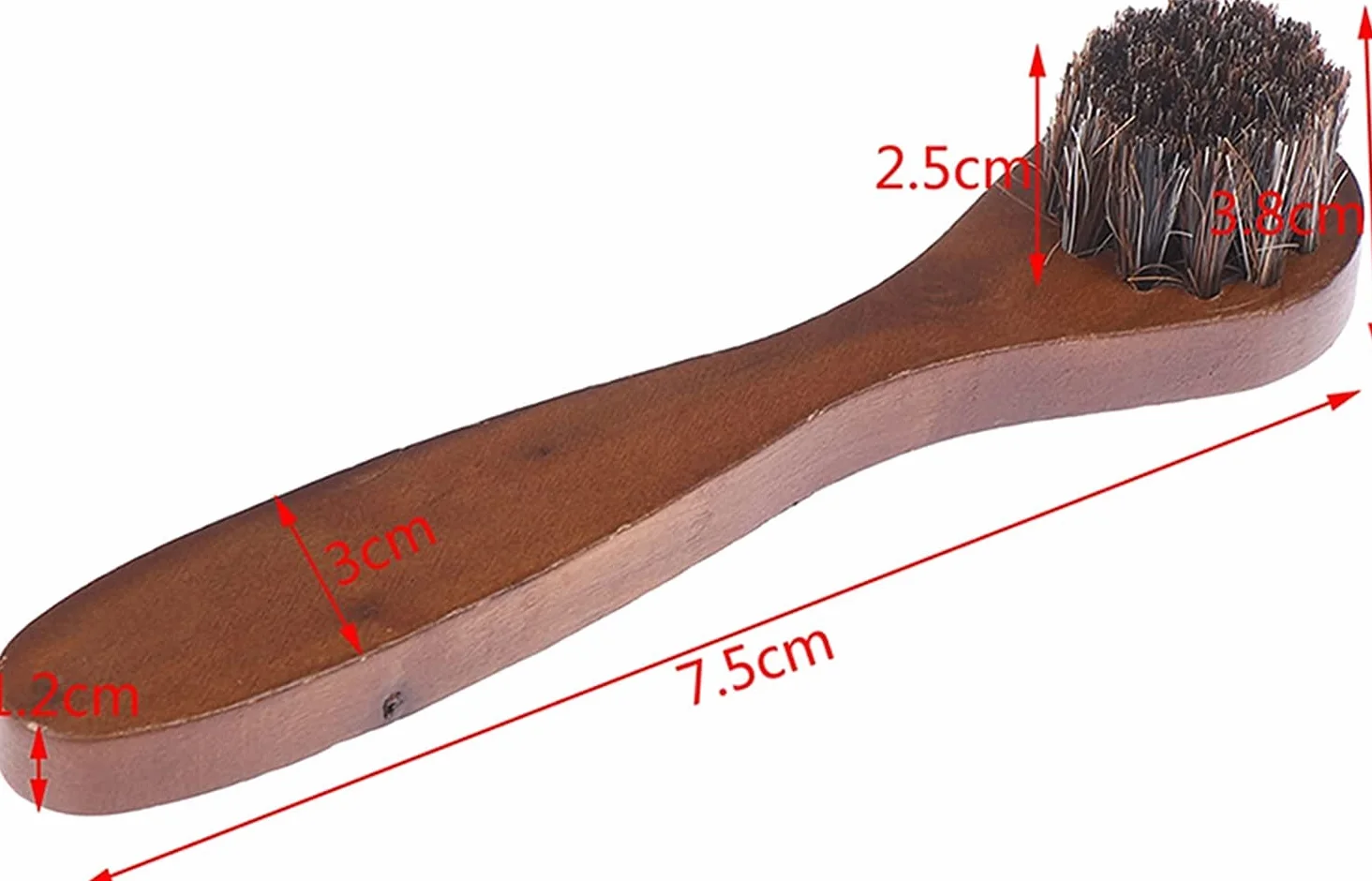 Cepillos for Zapatos for el hogar, Nuevo Cepillo de Pelo de Caballo con cerdas de Mango de Madera de 7,5 cm de Largo, pulidor de Zapatos, Suministros de Limpieza, Cepillo for Herramientas de