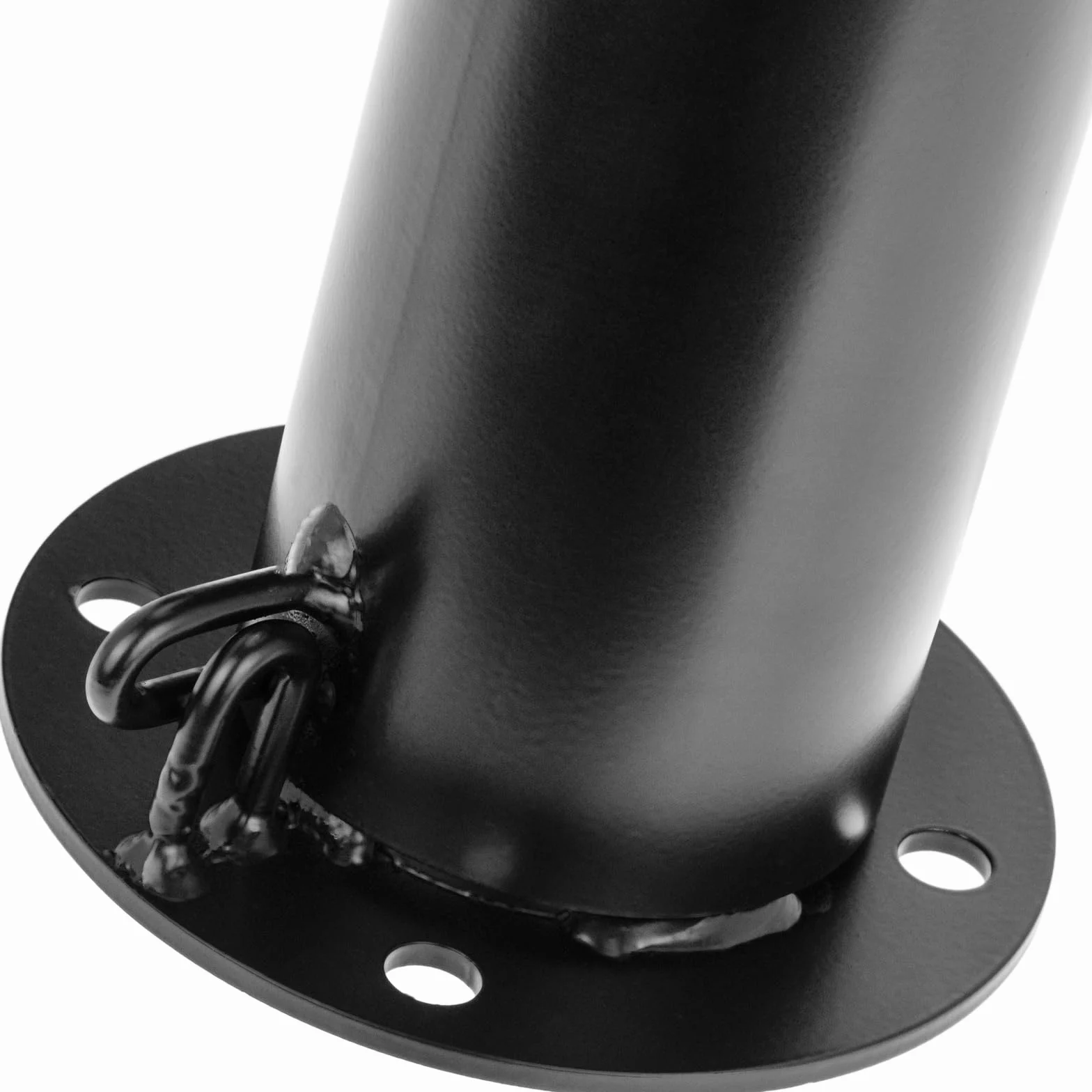 PrimeMatik Pilona bolardo de Acero 76x600mm Negro Base clavada removible