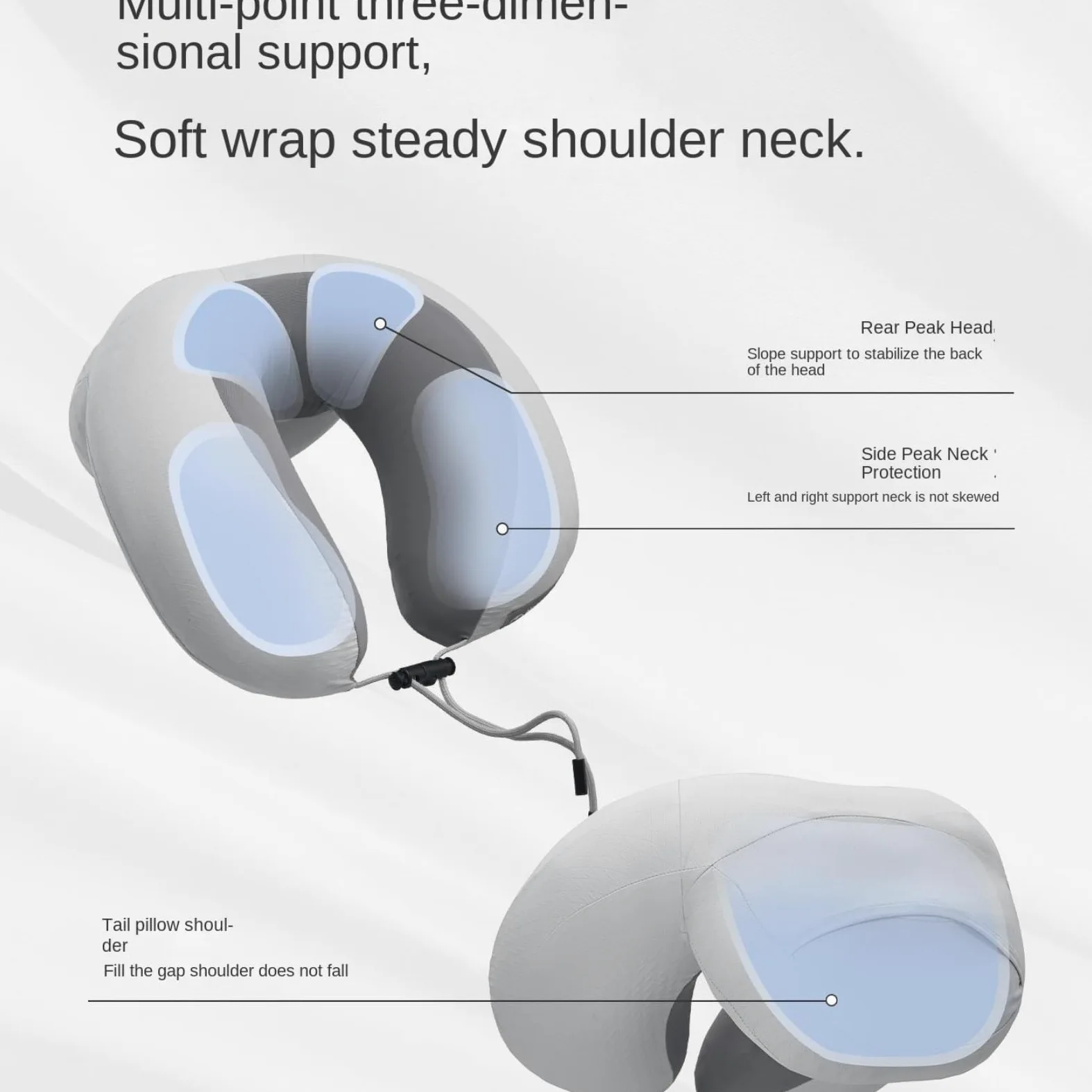 Cojin Cuello Viaje Almohada Inflable En Forma De U, Portátil, For El Cuello, For Viajes En Avión Almohada Avion