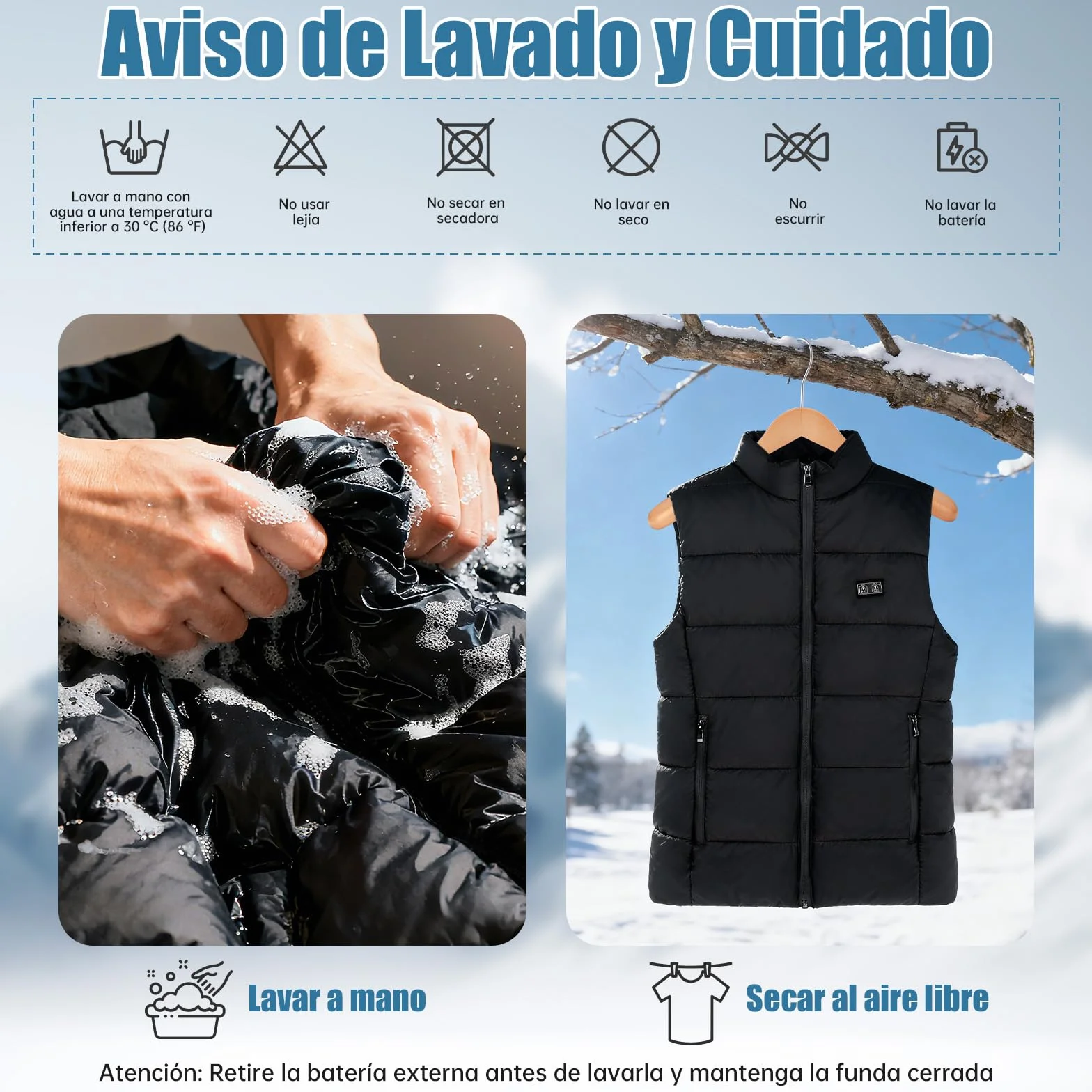 Chaleco Calefactable Hombre con Batería 7.4V 10000mAh, Deepoter Chaleco Térmico Eléctrico 8 Zonas Calefactables, 3 Ajustes de Temperatura, Chaqueta Calefactable - Ideal para Deportes al Aire Libre (L)