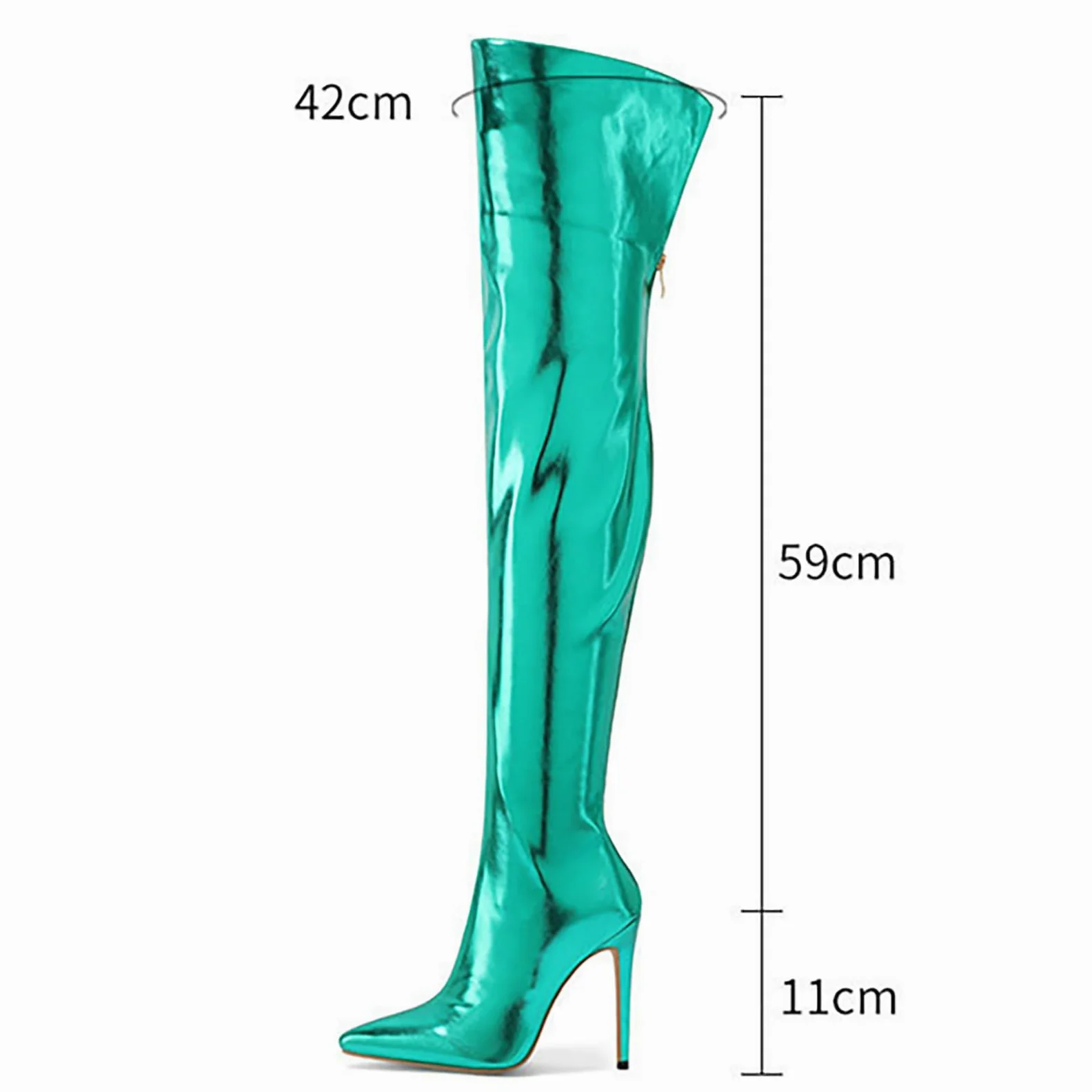 Mujer Botas De Punta Fina Botines Altos Tacón Estileto Botas Largas con Cremallera Trasera Botas De Moto De Cuero Botas Invernales Elásticas Botas De Montar Slouch