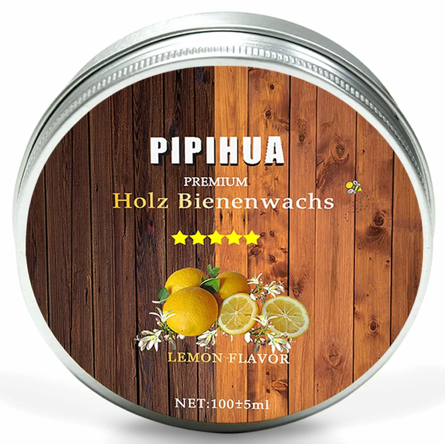 PIPIHUA Cera de Abeja Natural para Cuidado de la Madera Impermeable Muebles Limón