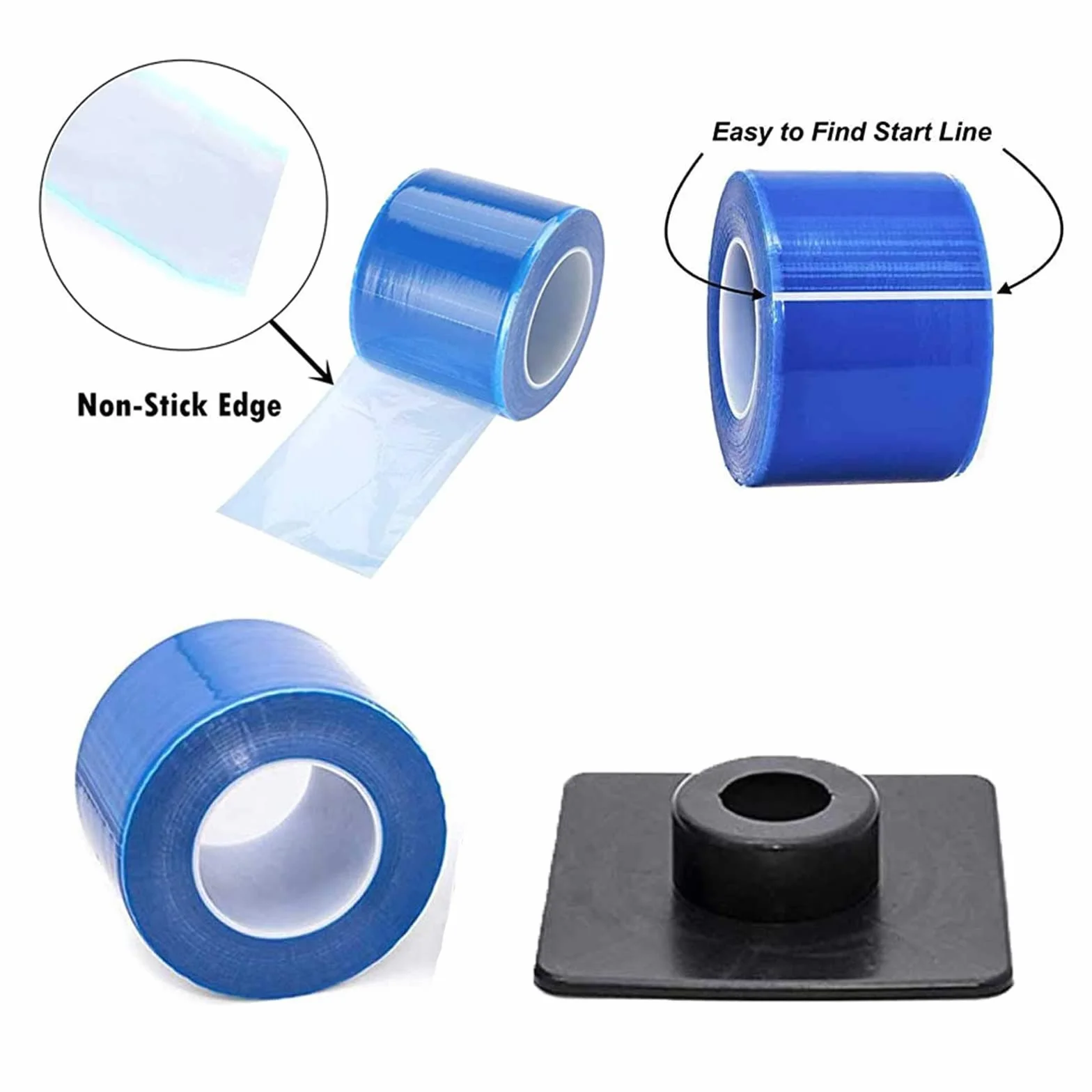 Película de barrera Unihubys 1200 hojas 4" x 6" PE desechable dental protectora con dispensador
