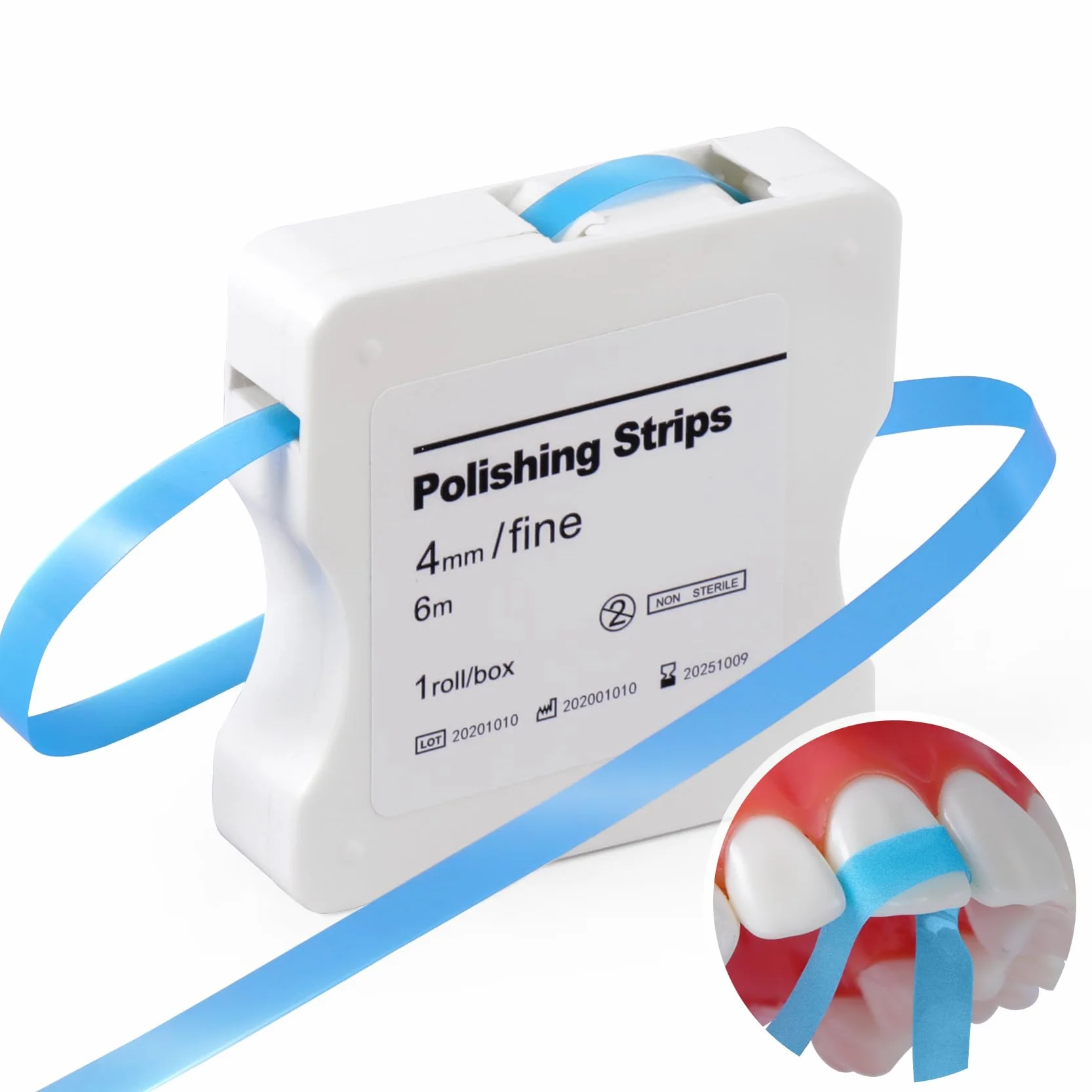 Annhua Tiras de Pulido Dental Abrasivo y Acabado 4mm x 6M Fine Azul