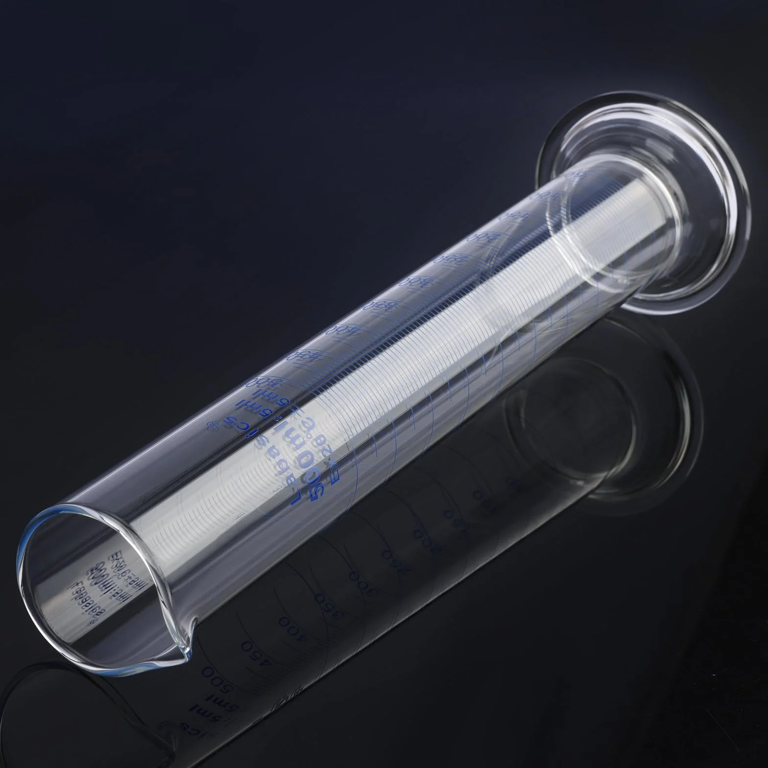 Cilindro Graduado de Vidrio de Borosilicato 500 ml, Medidor de Laboratorio Resistente
