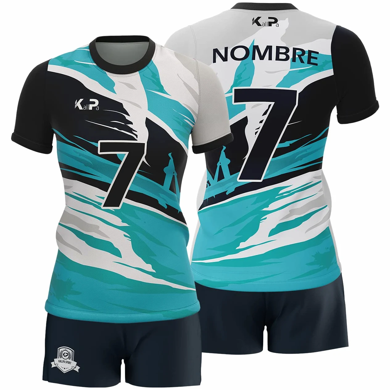 KALLPA Equipación Deportiva de Voleibol Personalizada. Unisex niños y Adultos. Camiseta y calzona. Personaliza con tu Nombre, Escudo y número. Diferentes Modelos y Colores.