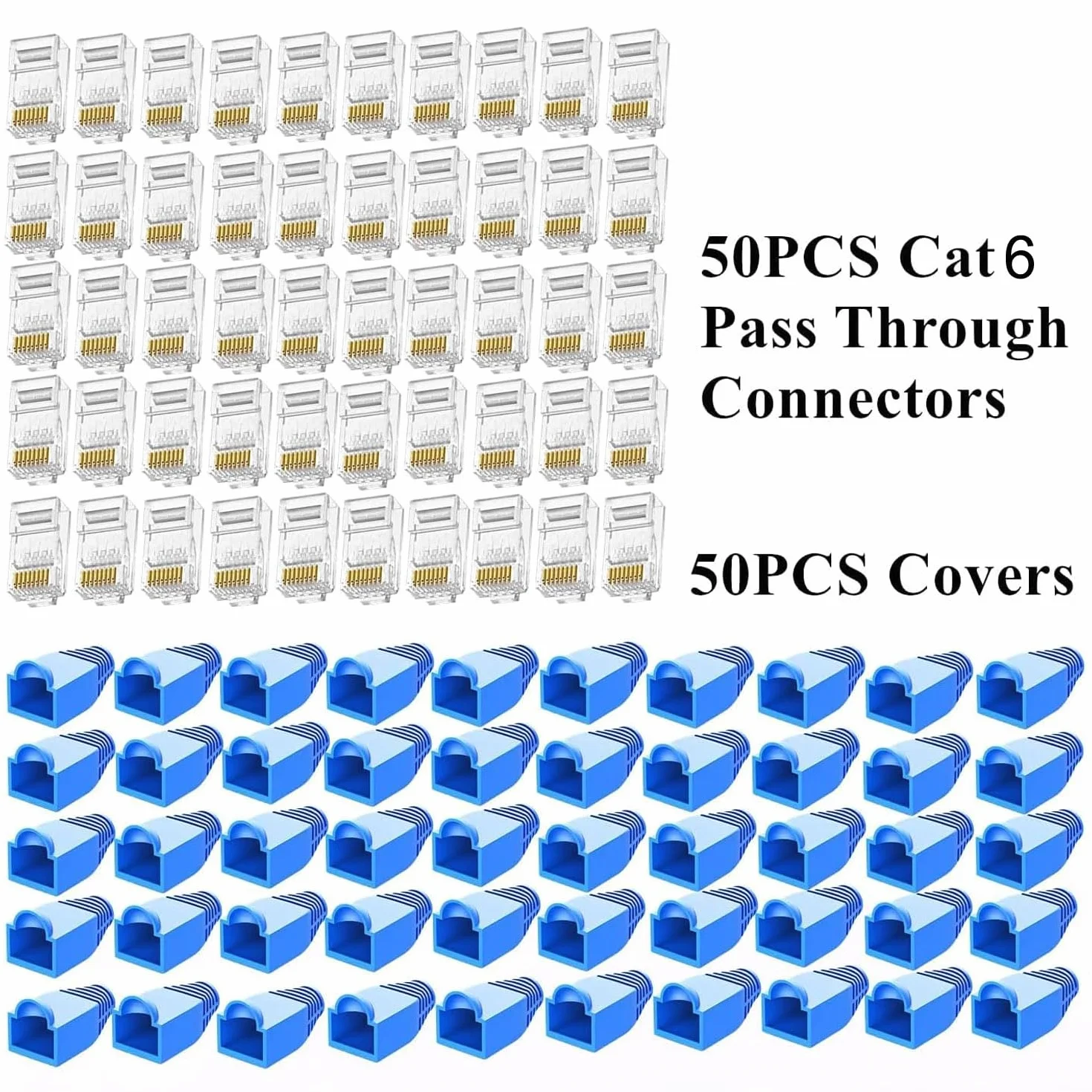 Kit de herramientas de crimpado Ethernet RJ45, Cat5, Cat5e y Cat6 con 50 conectores y cubiertas