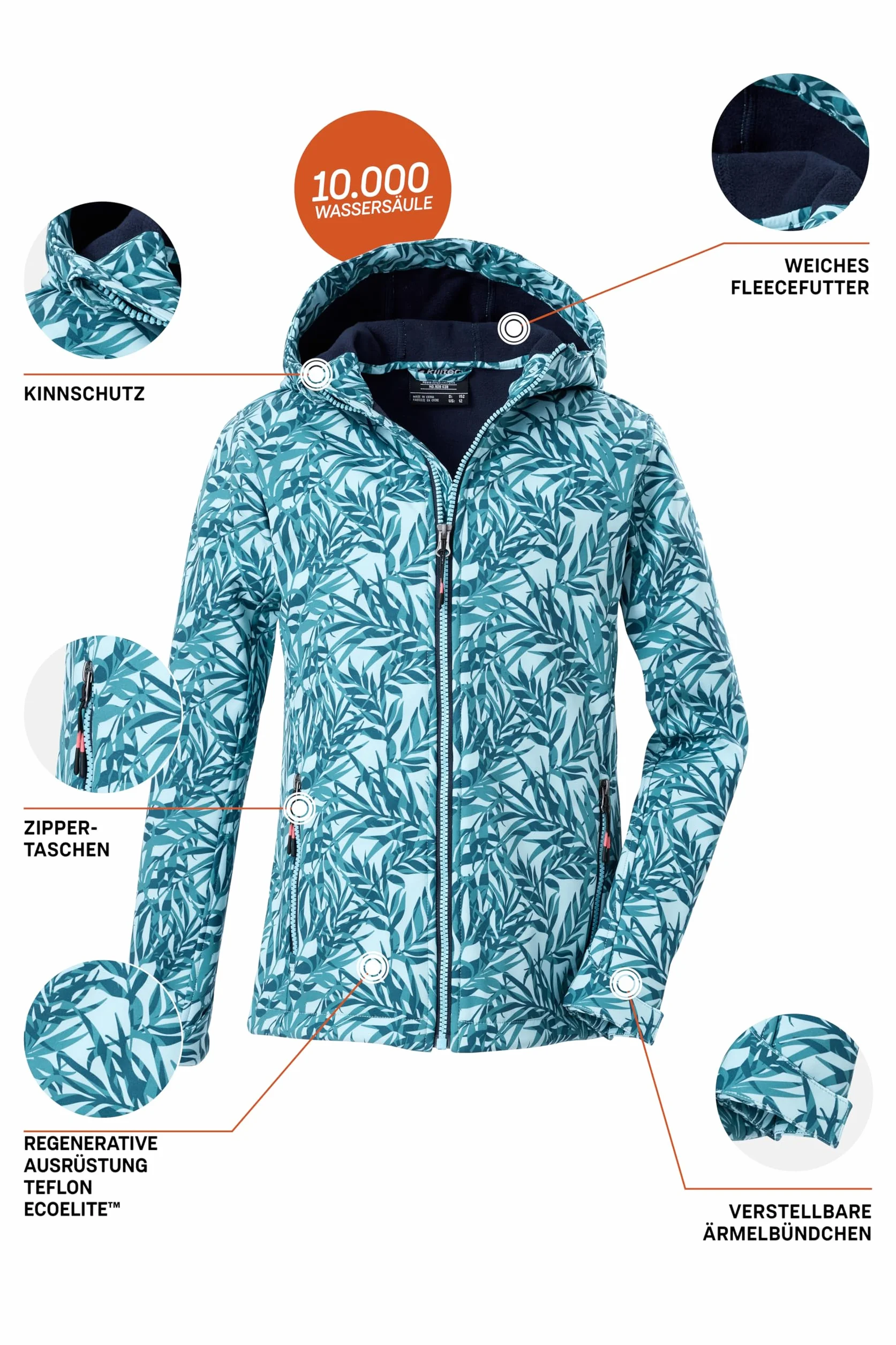 Killtec Mädchen Softshelljacke Print Chaqueta softshell/outdoor con capucha Niñas