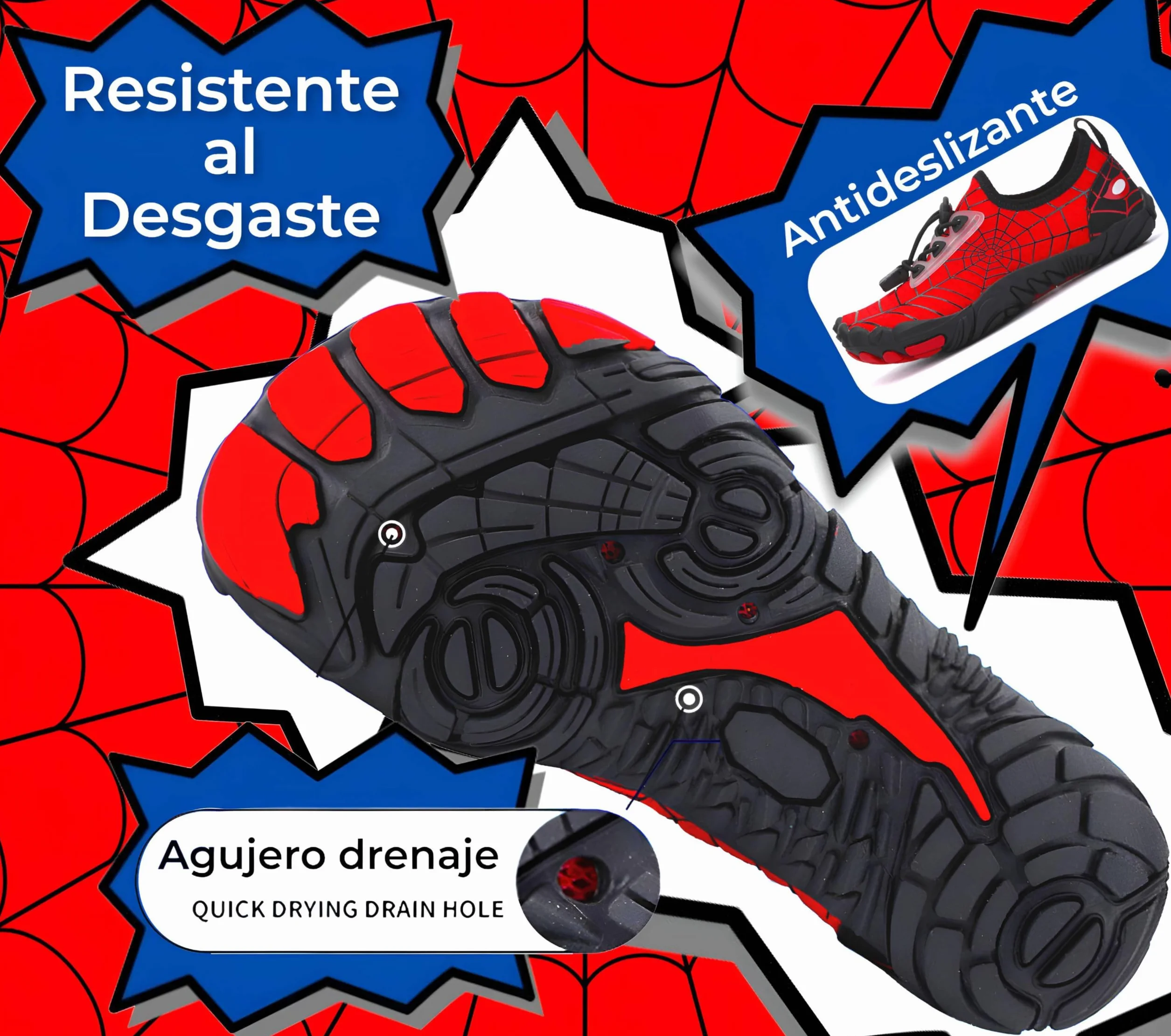 Zapatillas Comodas Niños Running Deporte Transpirables Calzado Descalzos Zapato Respirable Antideslizante Playa Barefoot