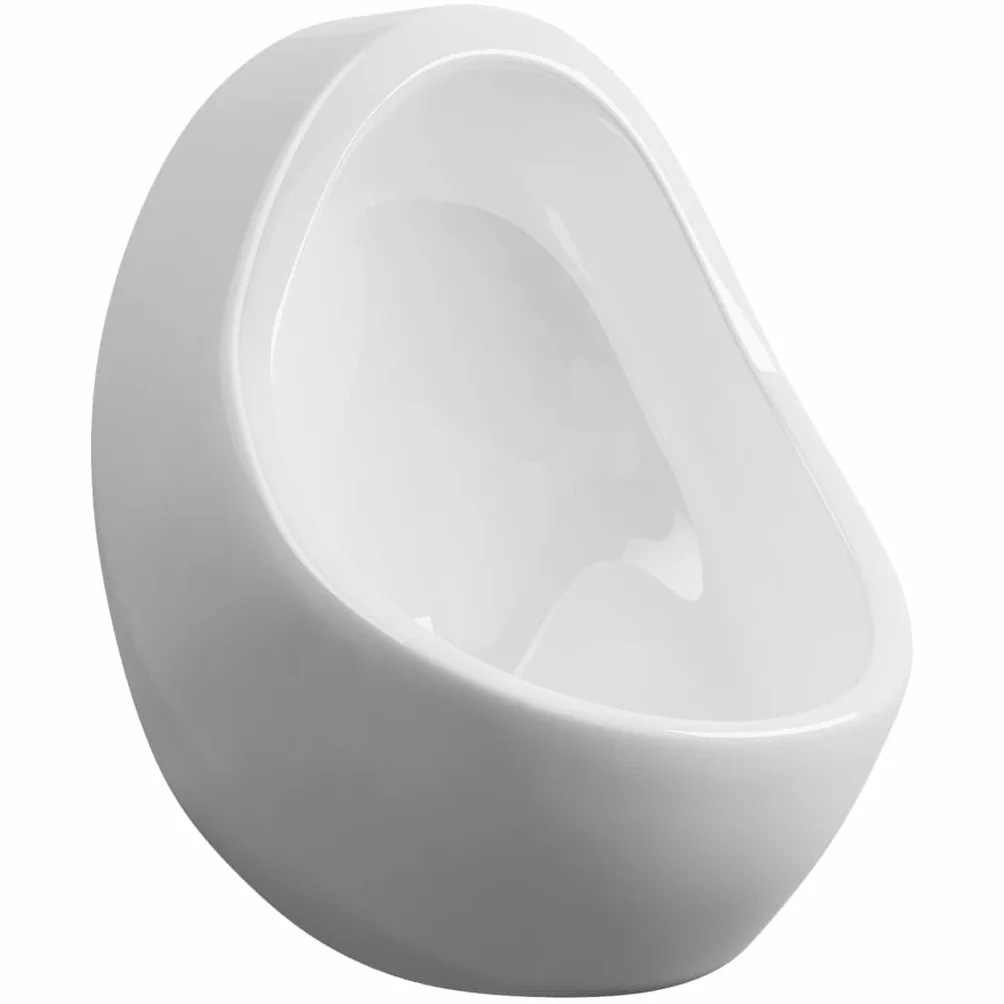 vidaXL Urinario Porcelana Montaje Pared Masculino Válvula Sifón Descarga Tubo Desagüe Conjunto Inodoro Cerámica Blanco