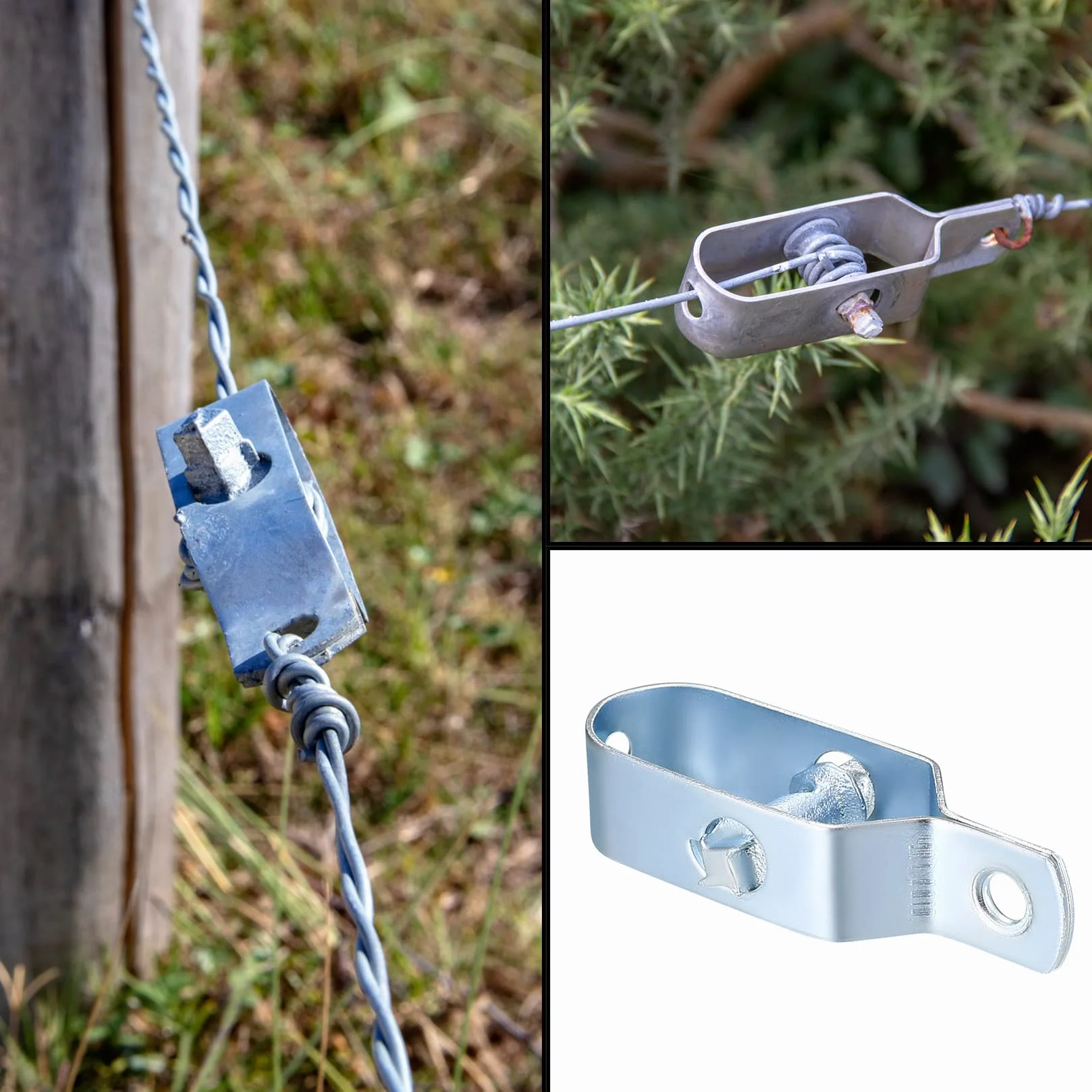 Tensor de Alambre Galvanizado con Trinquete para Malla y Vallas, 10 Piezas Plateado