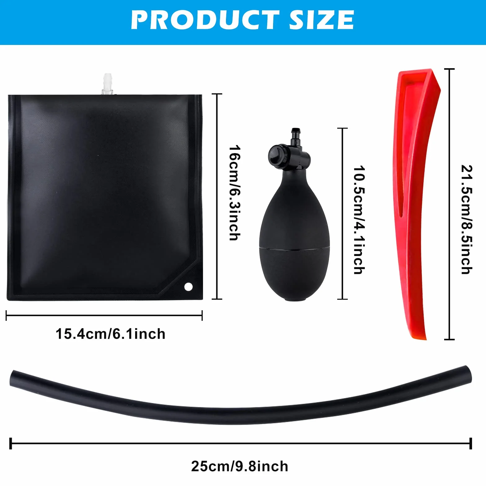 Nizirioo Air Pump Wedge 4 Piezas, Bomba De Aire Cuña, Cuña De Aire De Bomba Con Herramienta Alineación Roja Para Puerta Ventana