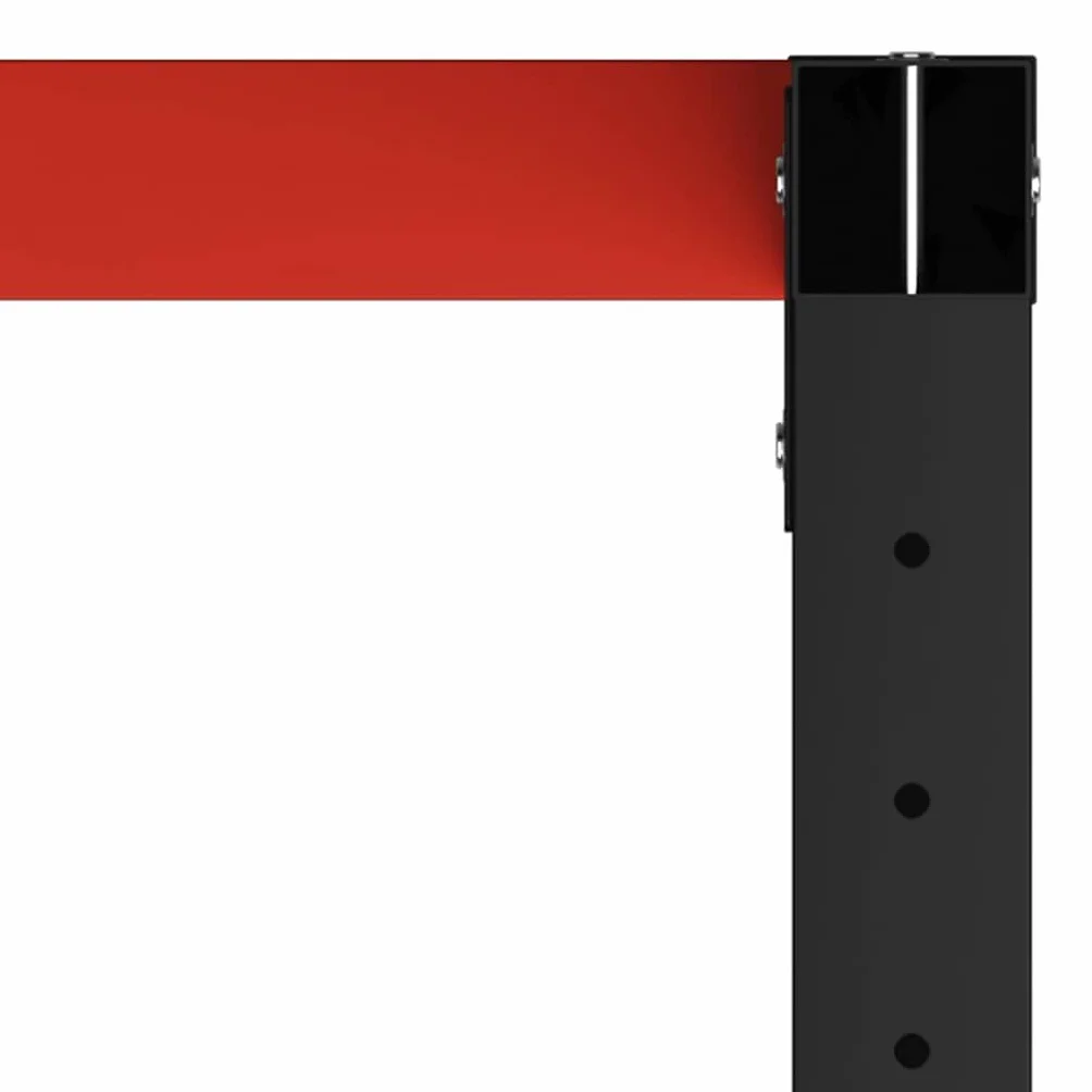 vidaXL Banco de Trabajo 120x57x79 cm Metal con Recubrimiento en Polvo Negro Rojo Industrial