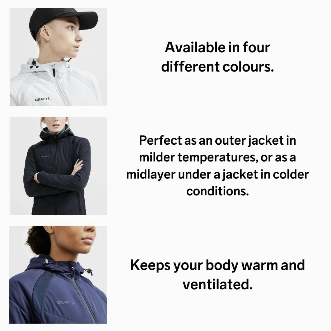Craft Adv Explore Hybrid Übergangsjacke Damen | Leichte, Wattierte Windjacke Mit Jersey-einsätzen | Verstellbare Kapuze Chaqueta Mujer