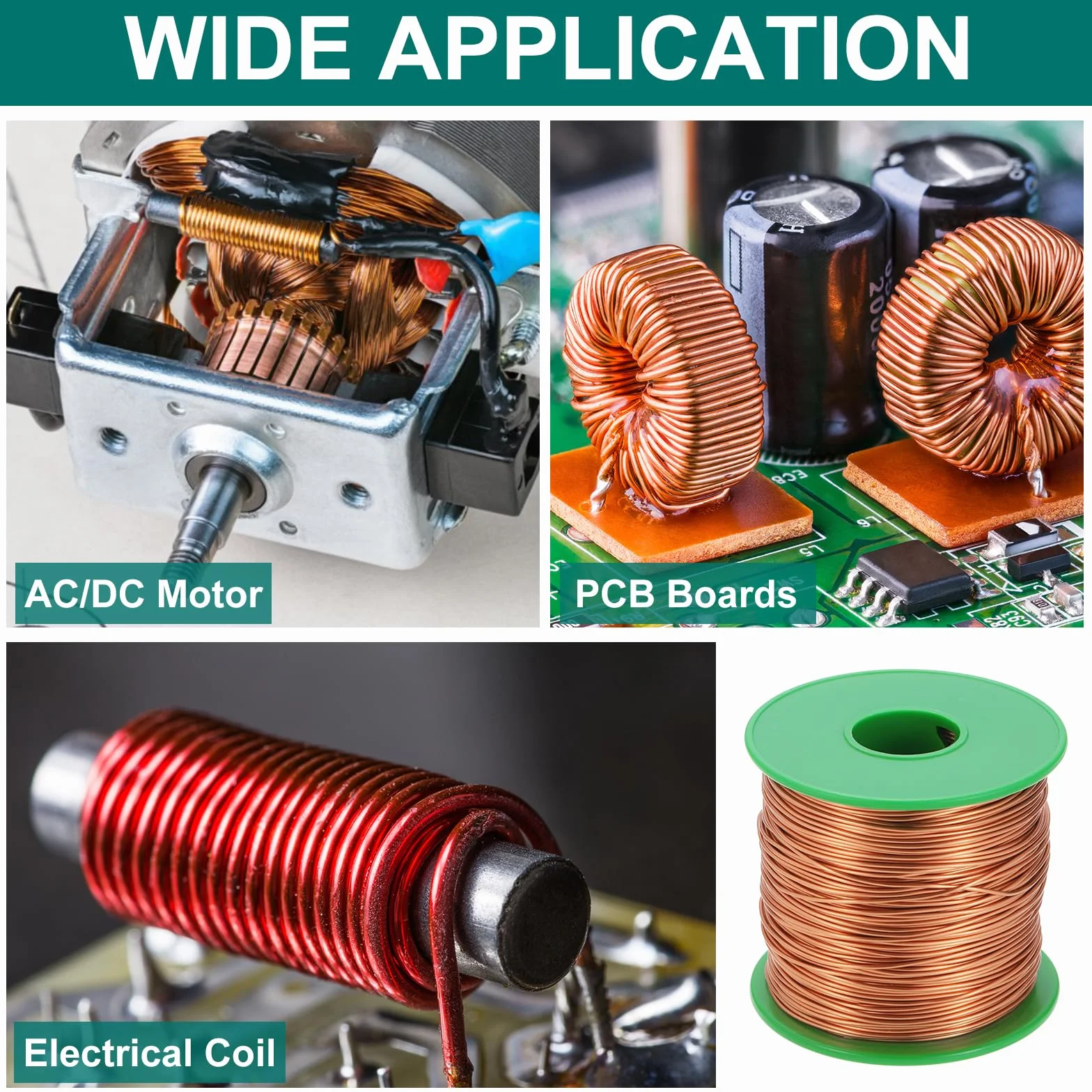 QUARKZMAN Alambre Esmaltado 20 AWG, Cable de Cobre Bobina Magnética Grado F 155°C