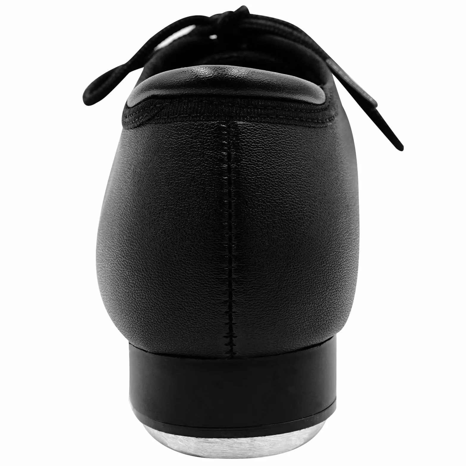 Negro Cuero Oxford Zapatos de Claque con Cordones