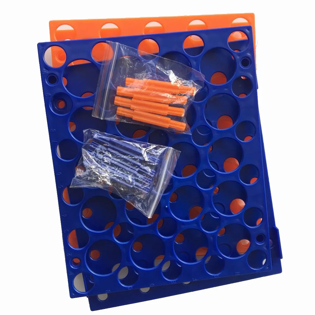 MUHWA Gradilla para Tubos de Centrífuga 50 Cavidades 10/15/50 ml Naranja Azul Laboratorio
