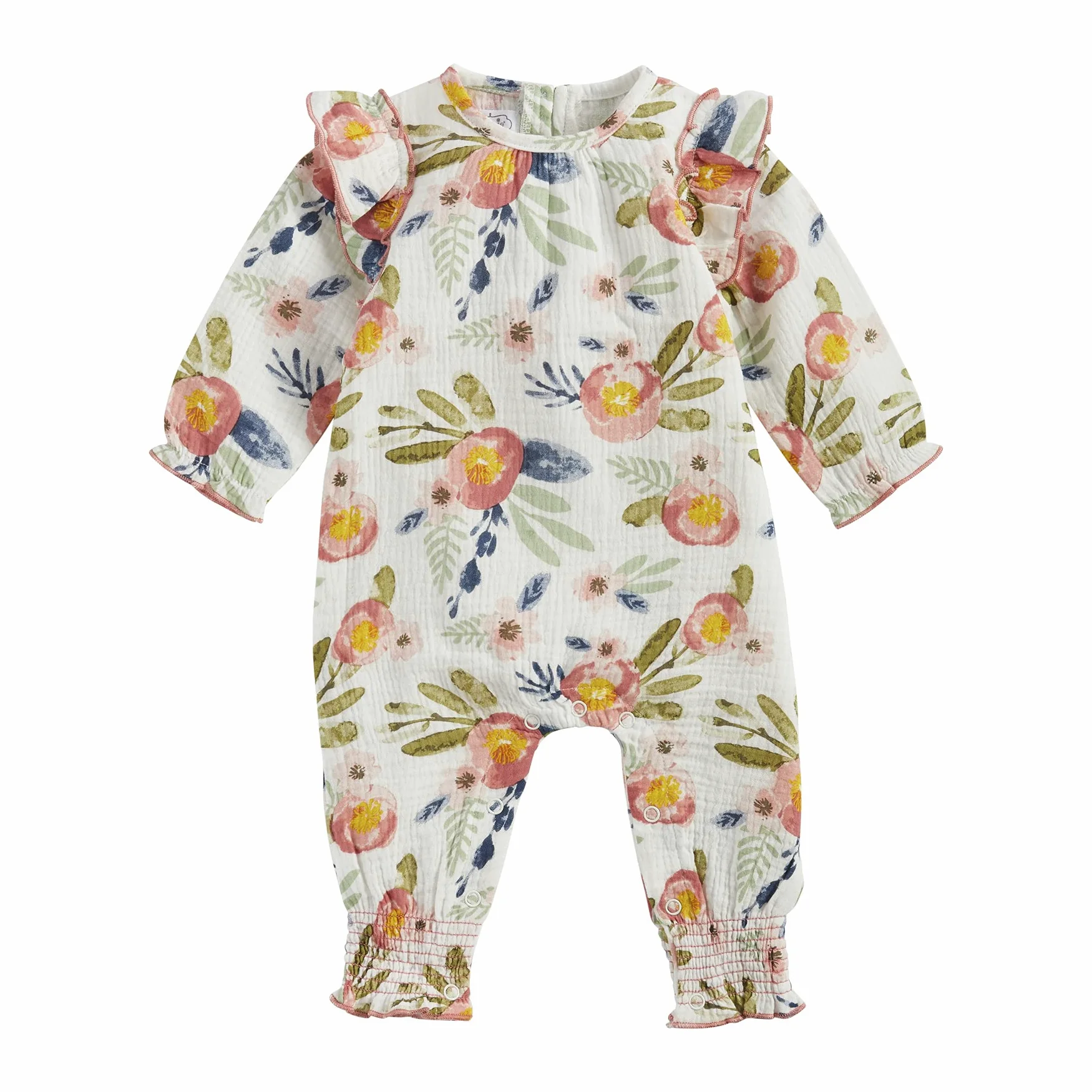 Mud Pie Conjunto de una pieza floral de bebé niña, Rosa/Rebel Fun., 3-6 meses