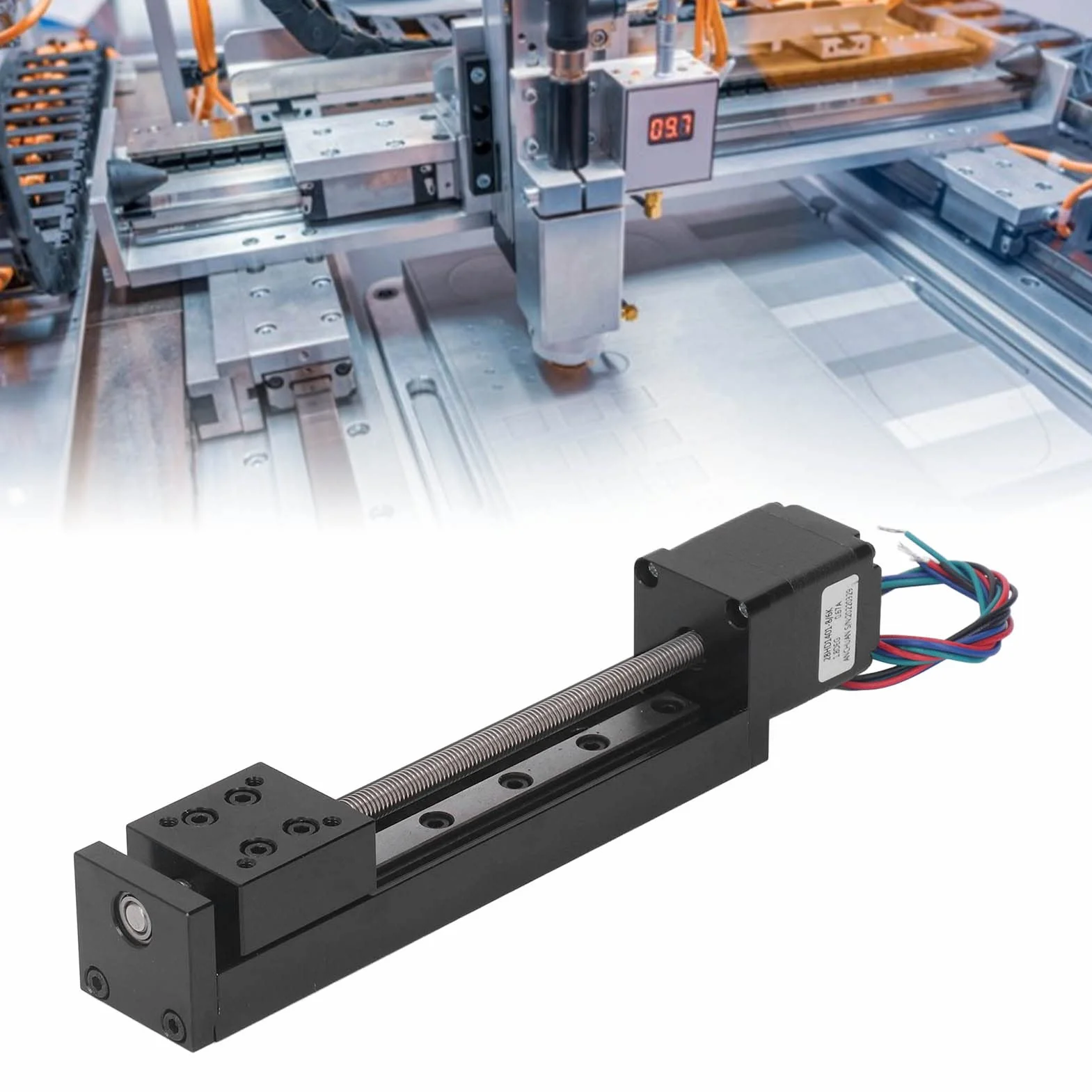 Actuador Lineal de Viaje Ejes X Y Z, Mesa Corredera 0-120mm/s Carrera 100mm para Impresora 3D CNC DIY