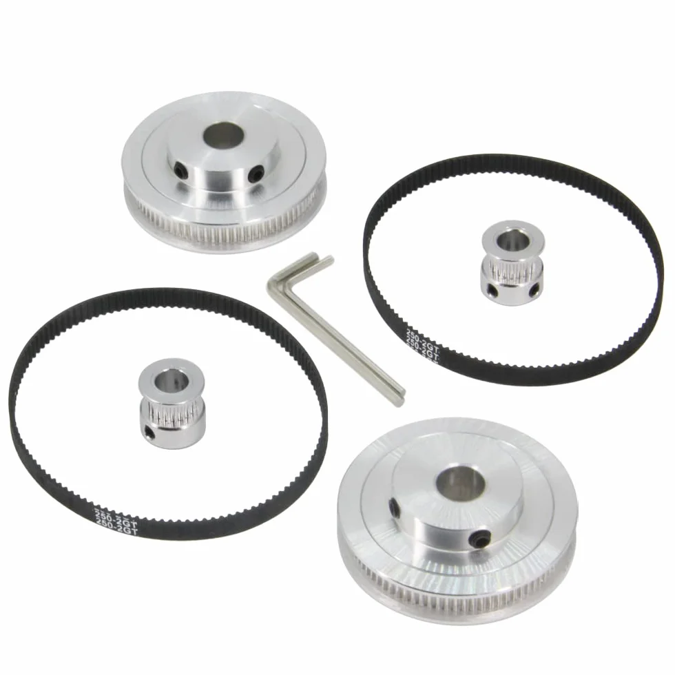 Polea de correa dentada GT2 de aluminio 20-80 dientes 10mm 6mm 2 unidades