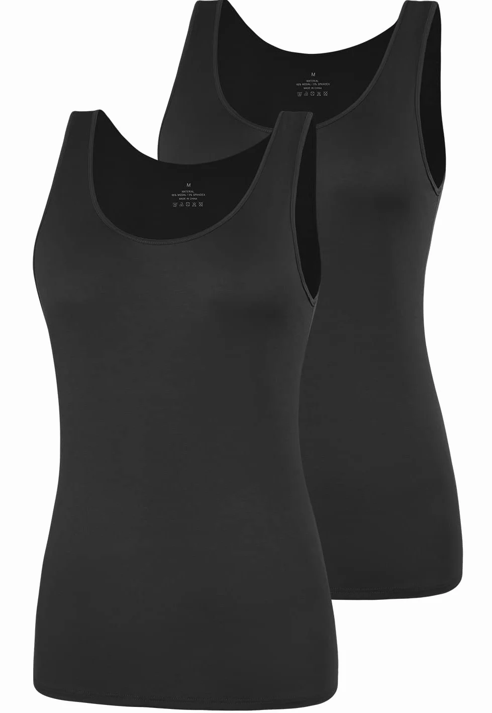 AMVELOP Camiseta básica sin mangas para mujer, camiseta sin mangas, 2-4 unidades