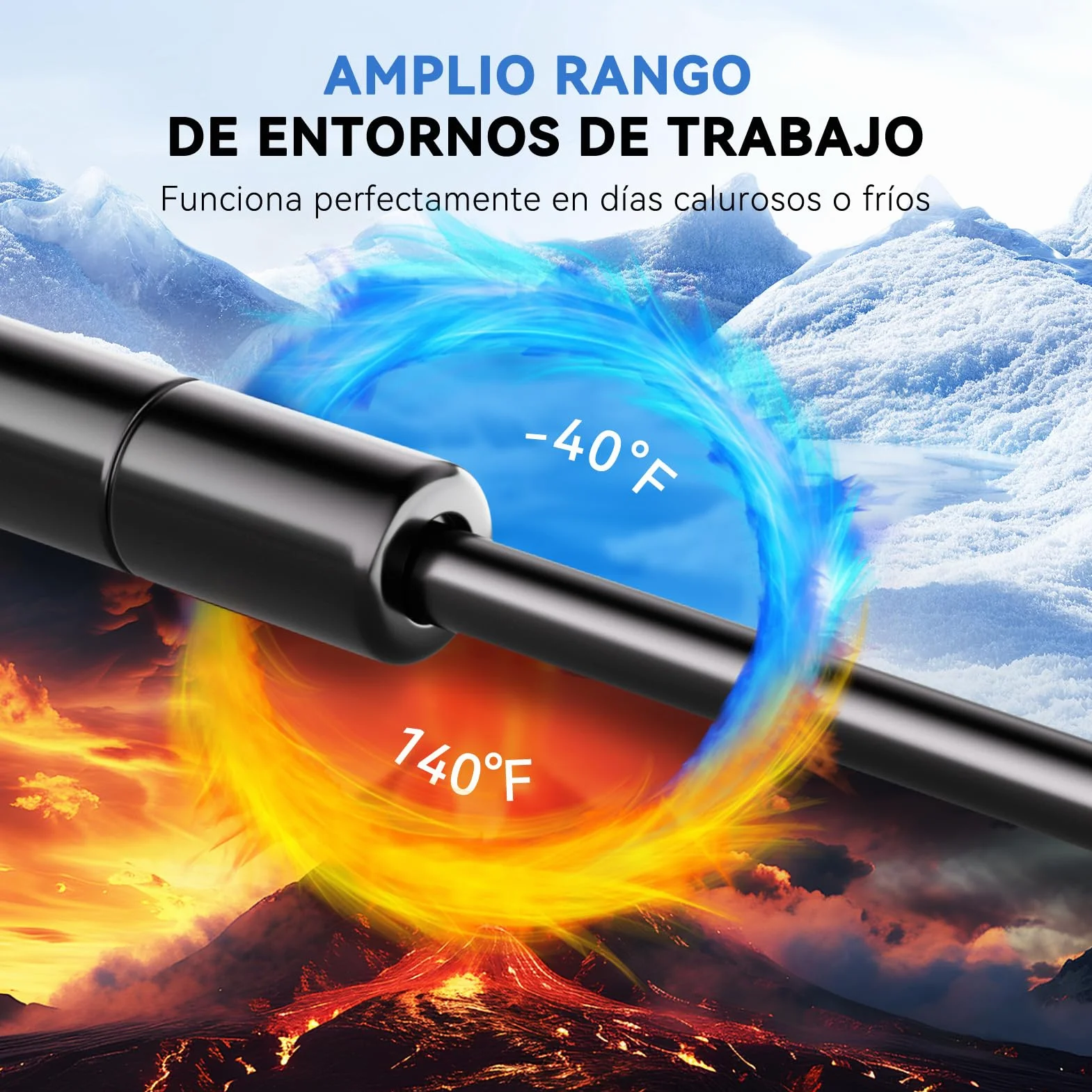 ARANA Muelle de gas 350 mm 500 N Amortiguadores de gas 50 kg soporte hidráulico