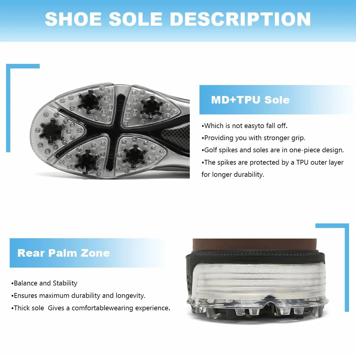 ULTIANT Zapatos de Golf para Hombre:Impermeables,Duraderos, con Cordones y Transpirables; Zapatillas de Entrenamiento para Golf