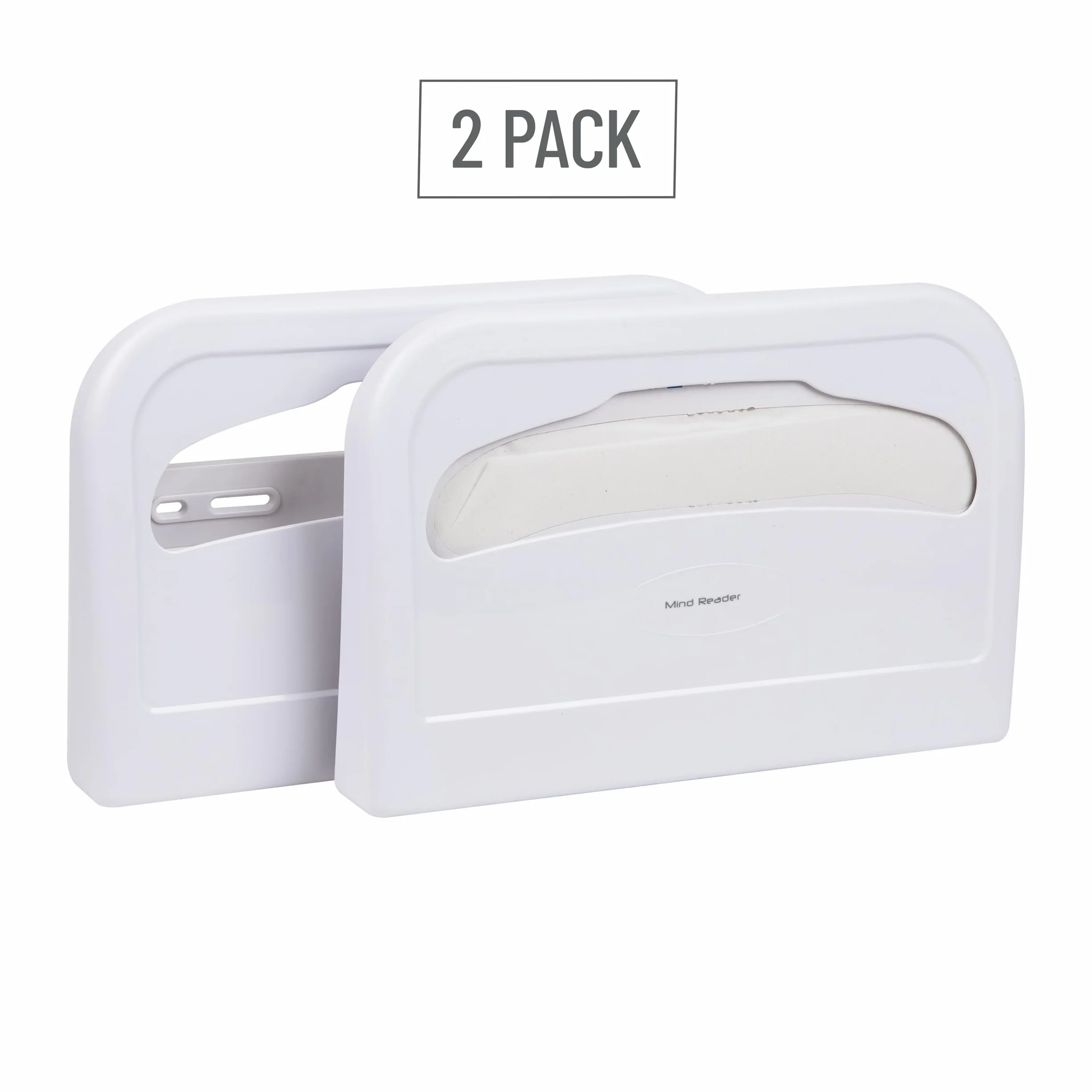 Mind Reader Dispensador de Fundas de Inodoro, Protectores de Asiento de Papel Desechables, Almacenamiento Colgante para Baño, Acrílico Resistente