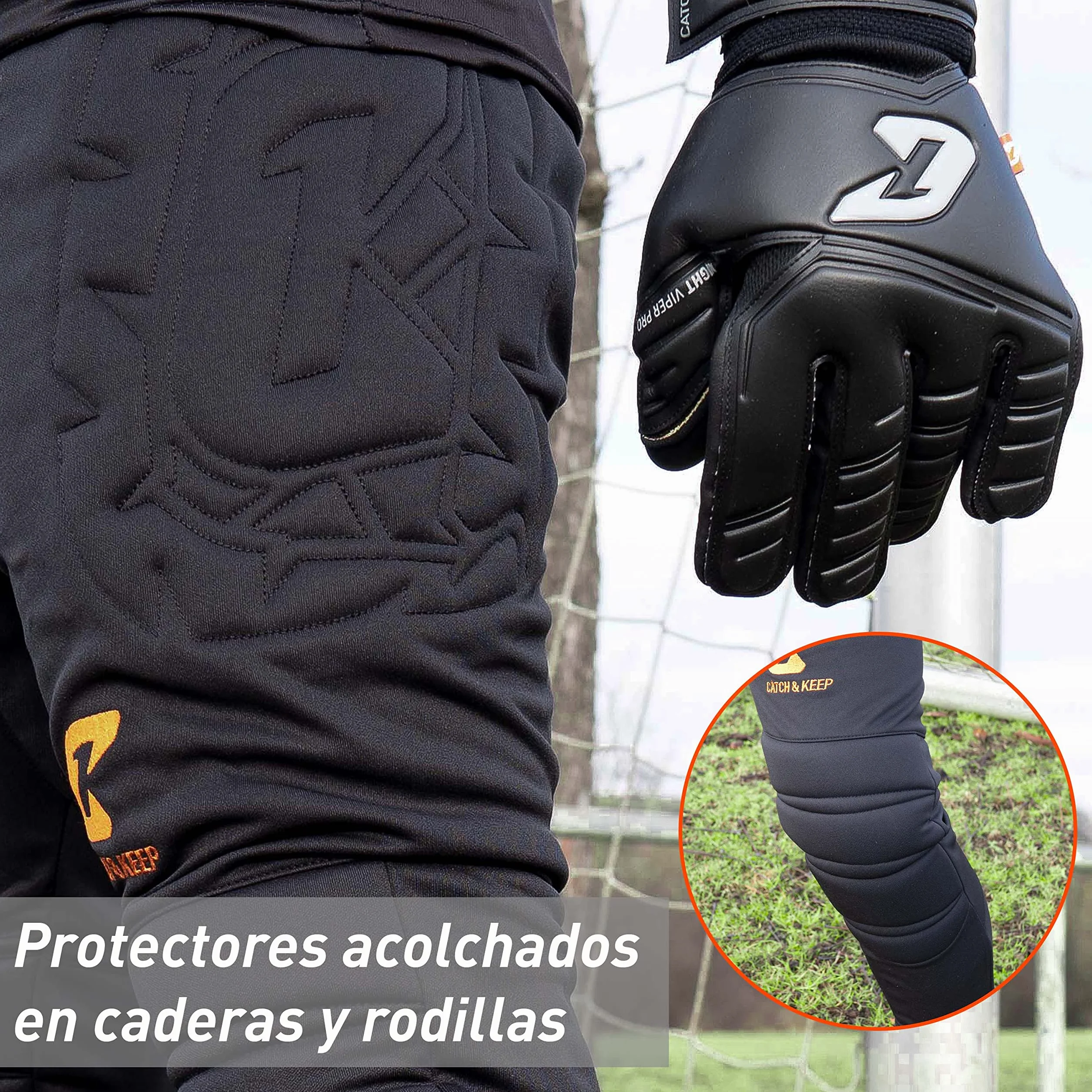 CATCH & KEEP Pantalon Portero Futbol niño Flight Protection - Pantalones de Entrenamiento de fútbol de Primera Calidad - Pantalon Portero Hombre, Mujer y niños - protección Acolchada