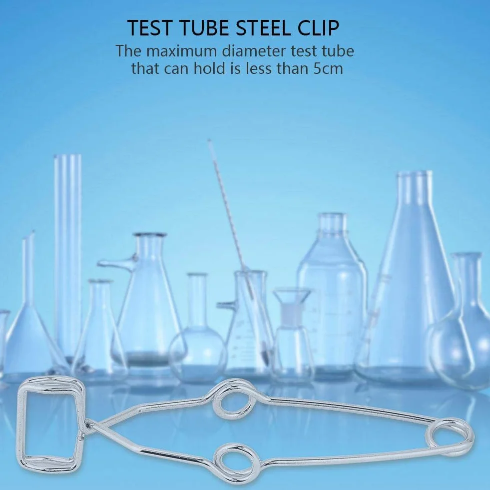 Pinza de acero inoxidable para tubos de ensayo, herramienta de laboratorio, 5 piezas