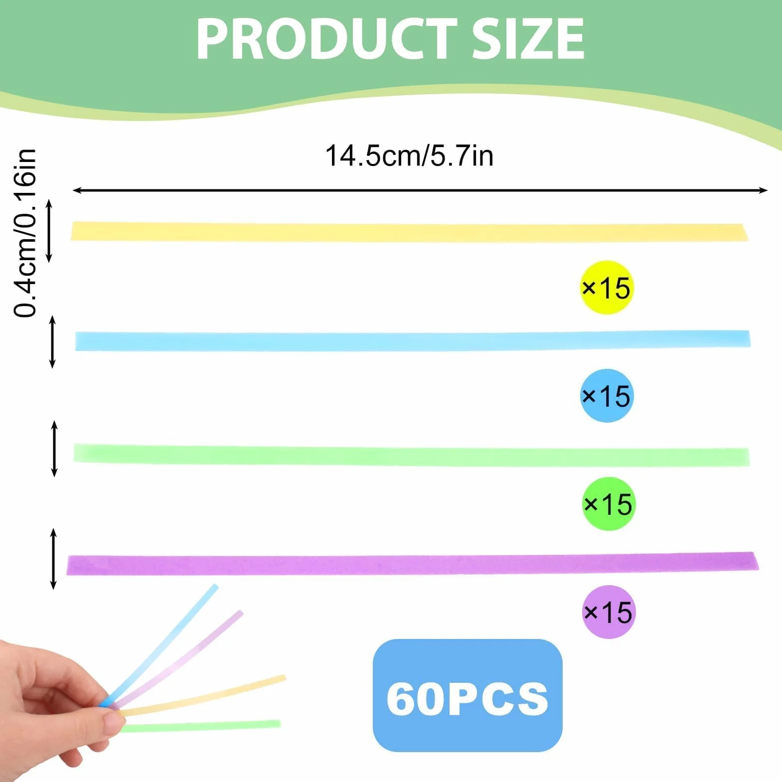 Tira de Pulido Dental 60 Piezas 18×4.5×0.7mm Abrasivos Limpieza Dental Blanqueamiento