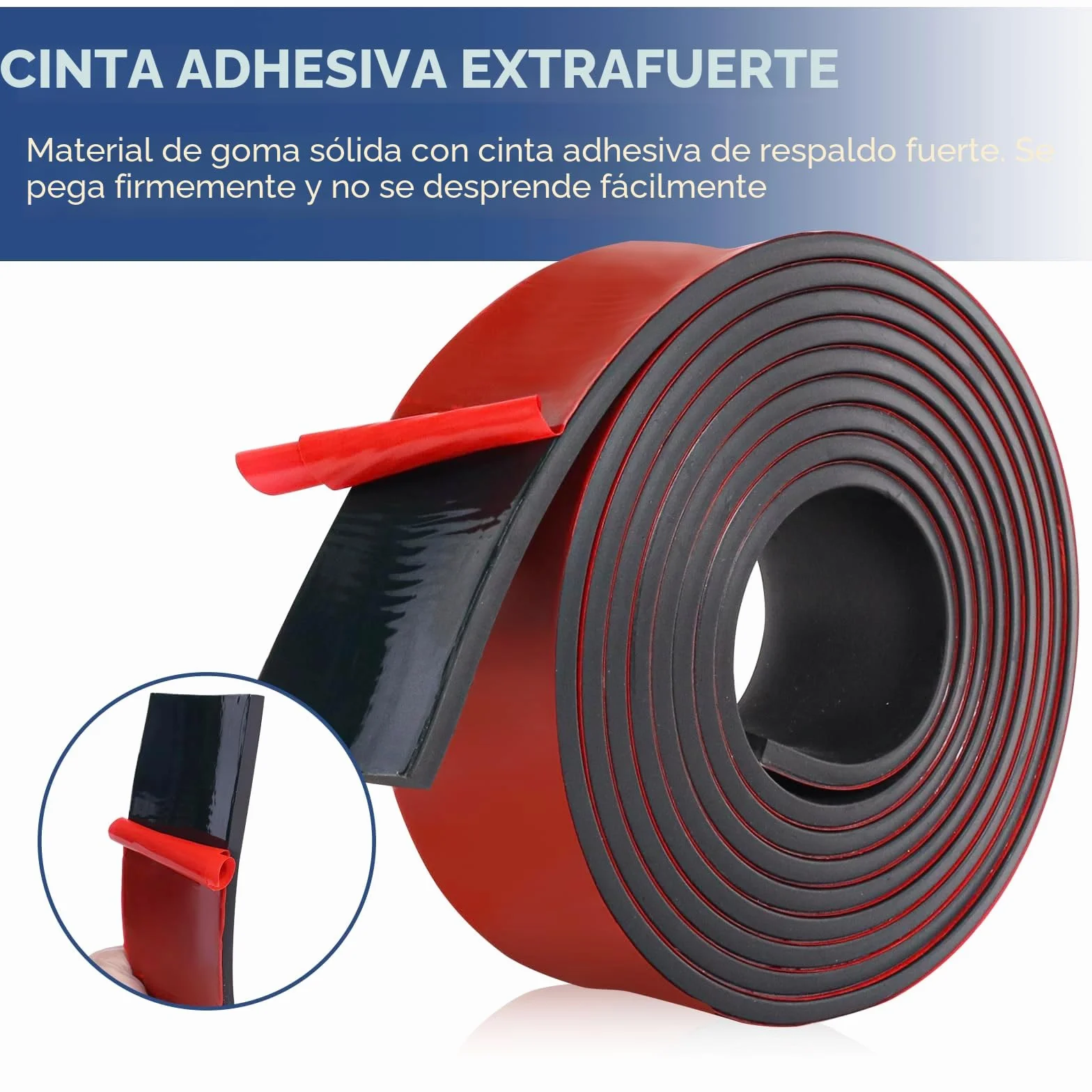 Plancha Goma Adhesiva Rollo de Caucho Neopreno 25mm x 1.5mm x 3m Antivibración Antideslizante