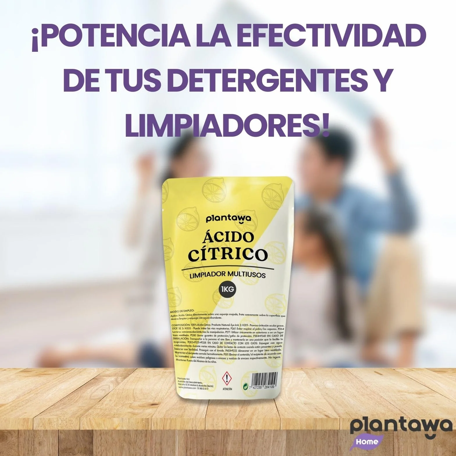 PLANTAWA Ácido Cítrico en Polvo 1 Kg Limpiador Multiusos Puro