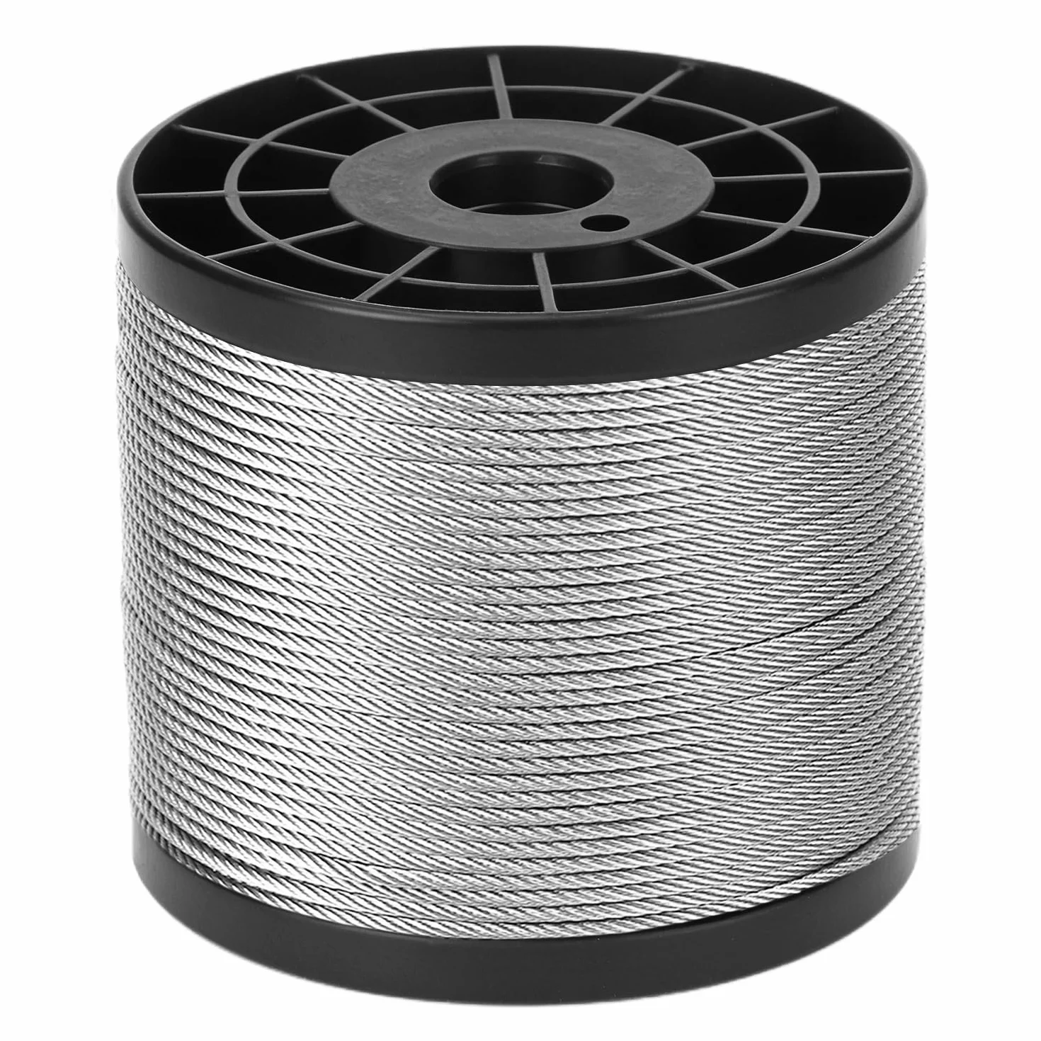 QWORK Cuerda de acero inoxidable 304 2 mm x 100 m 7x7 Capacidad de carga 50 kg