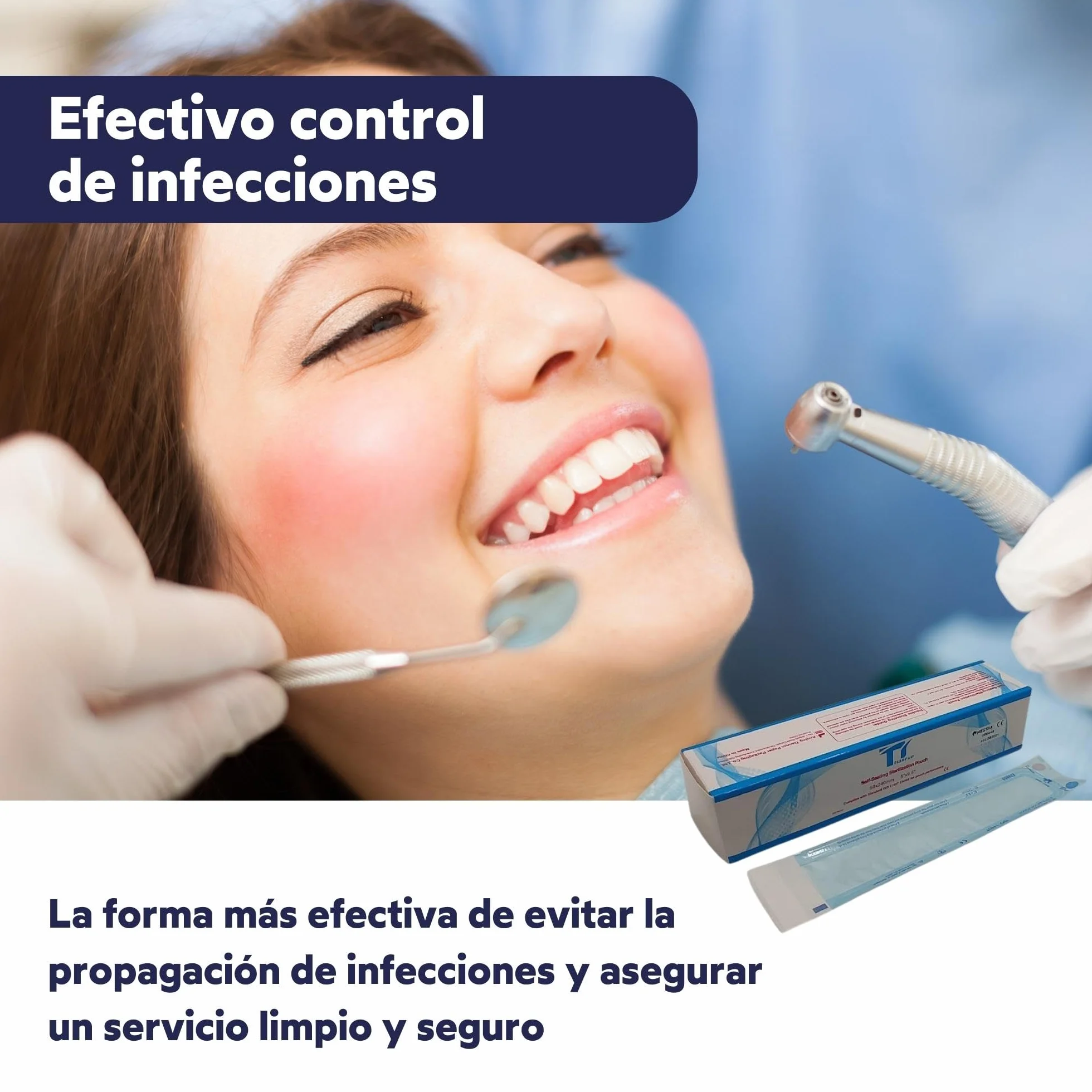 Bolsas de Esterilización Autoadhesivas 200 uds 90x260mm para Herramientas Dentales Tatuajes Manicura