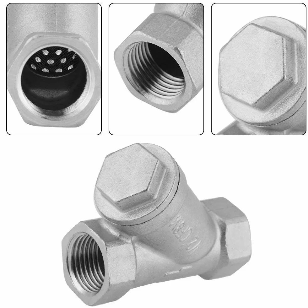 Filtro De Agua Y Gas Acero Inoxidable 1/2 Pulgada Rosca PT DN15