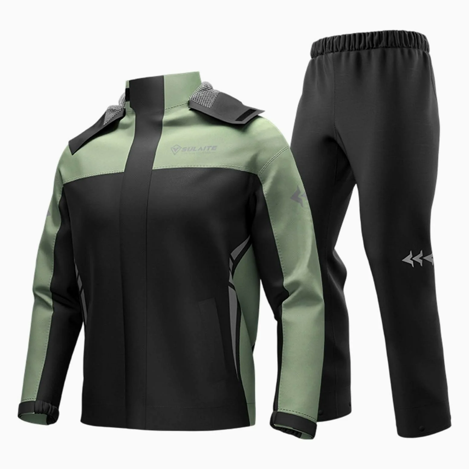 Traje de lluvia para hombre Ciclismo Chaqueta y pantalón Traje de moto Transpirable Senderismo Chubasquero Pantalones Ropa de lluvia Conjunto de 2 piezas Ropa al aire libre para motocicleta