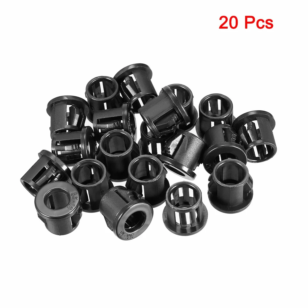 Sourcing Map 10mm Protector de Arandela del Buje de Manguera de Cable, Negro, 20 Piezas