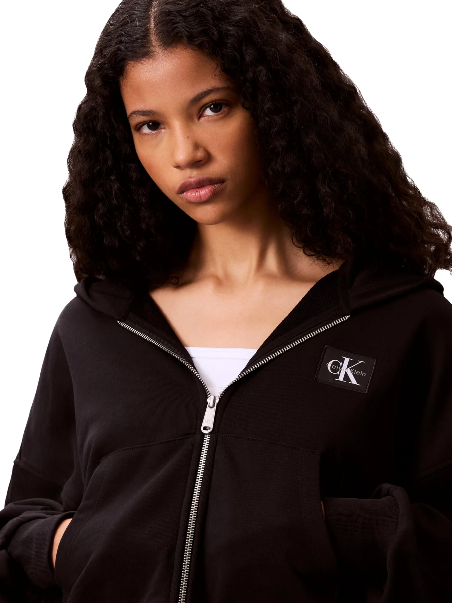 Calvin Klein Sudadera Mujer French Terry Badge Logo de algodón