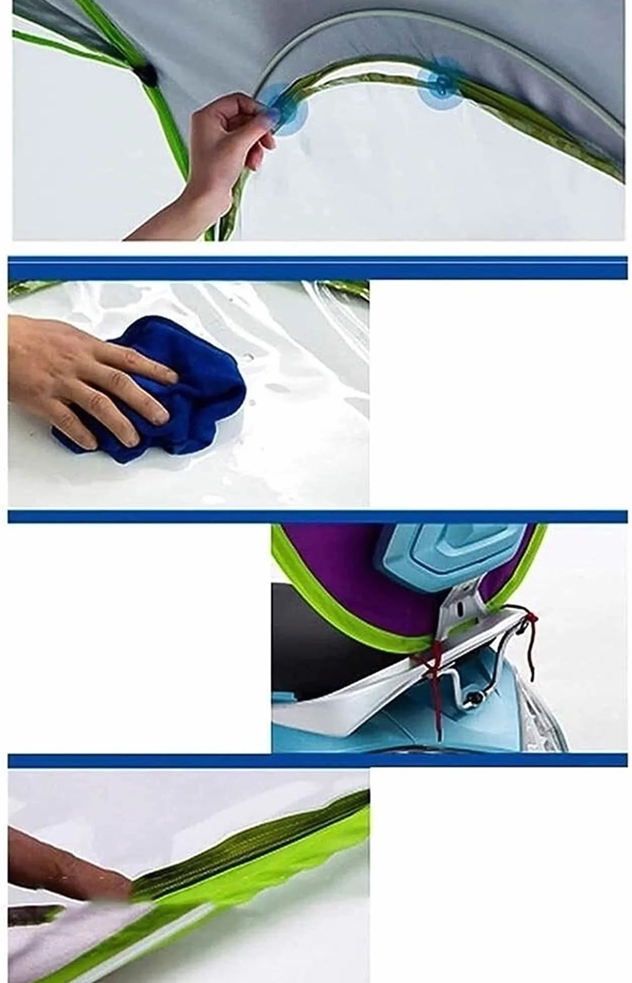 Cubierta Universal para Parasol de Motocicleta eléctrica, Paraguas para Scooter de Motor Completamente Cerrado, Parasol de Movilidad y Cubierta para Lluvia Impermeable (Azul)