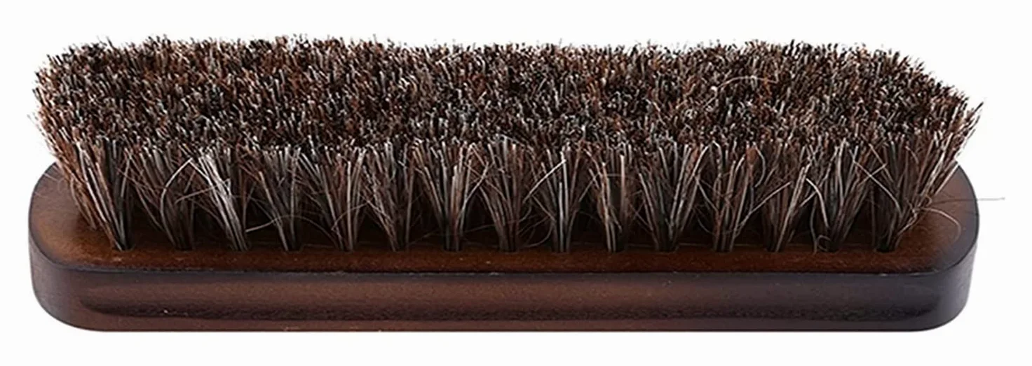 Cepillo for Zapatos, Cepillo for Zapatos de Crin Mango de Madera Pulida Cepillo for Botas Suaves de Cuero Natural