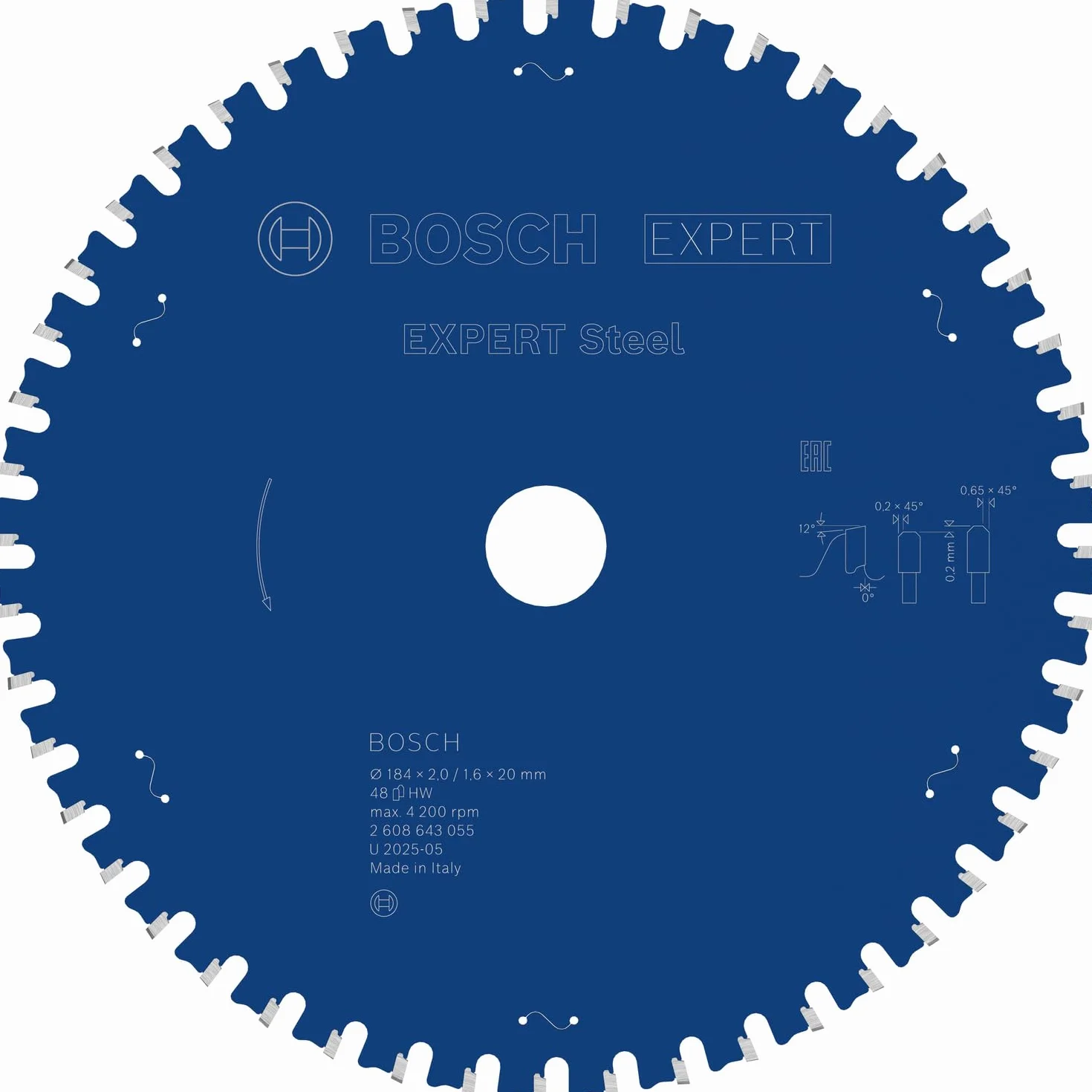 Bosch Hoja de sierra circular Expert for Steel 184 x 20 x 2,0 mm 48