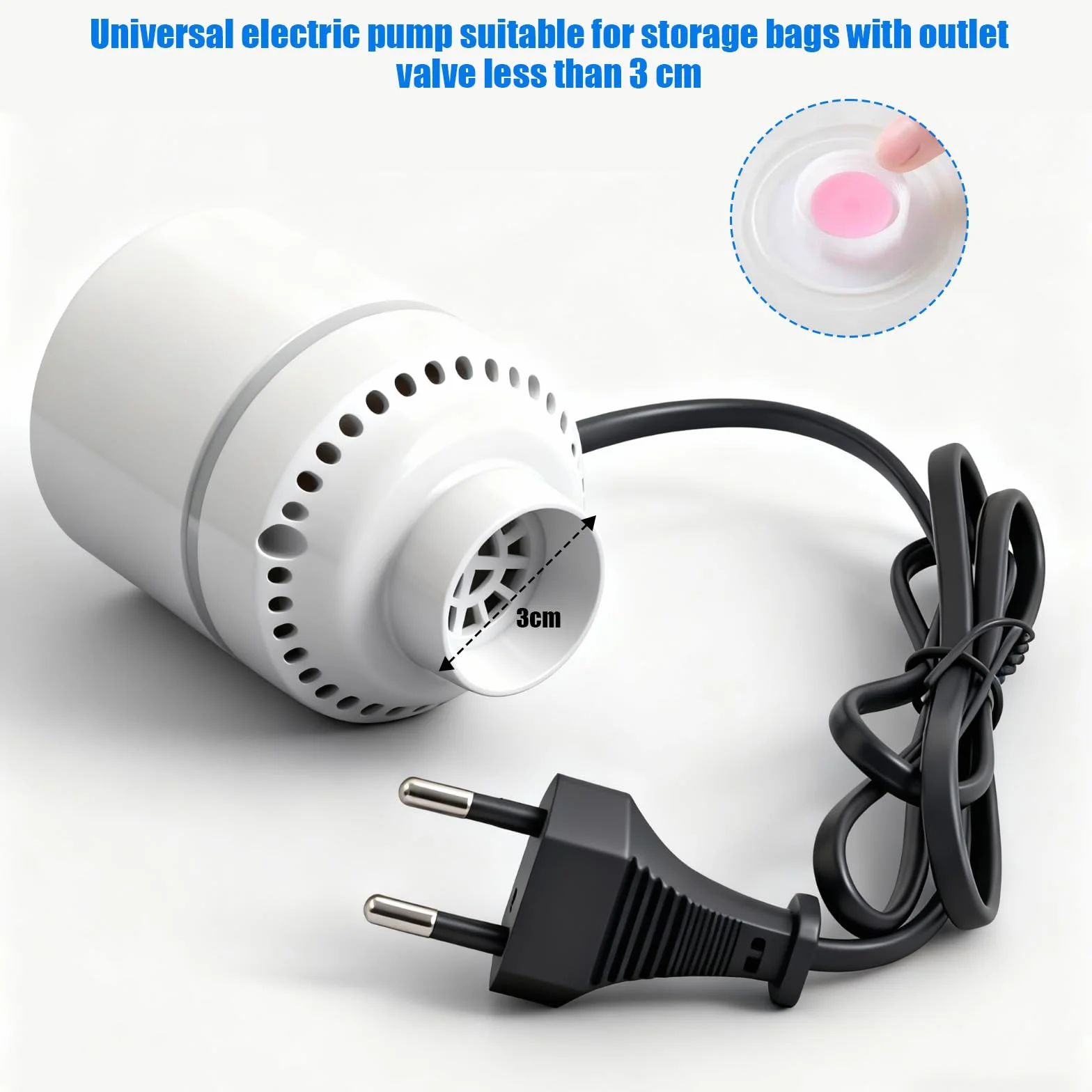 Bomba Vacío Eléctrica Portátil para Bolsas Ropa Viaje, Compacta y Potente