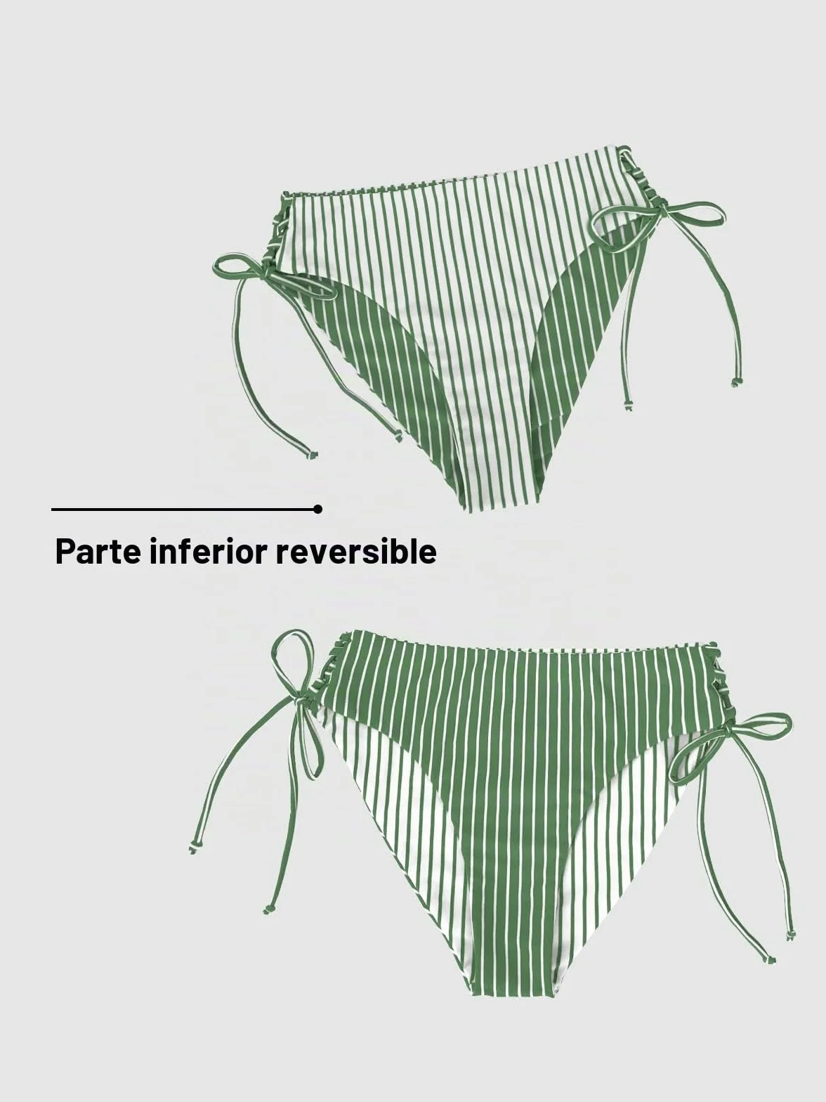 CUPSHE Conjunto de Bikini Reversible Lace Up Laderal Traje de Baño de Dos Piezas