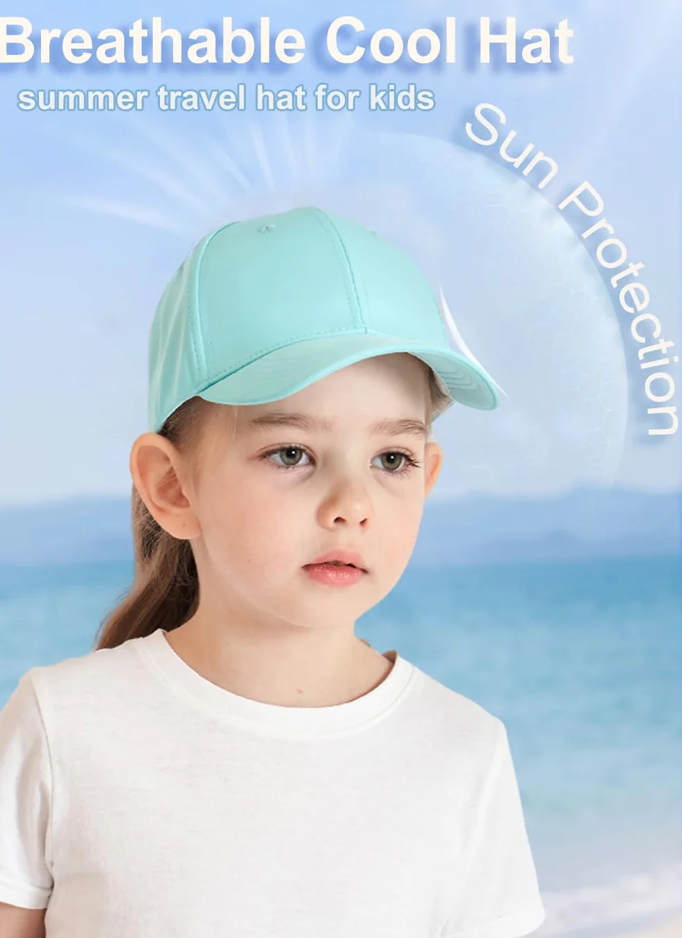 Gorra de béisbol para niños de 3 a 8 años, visera de golf, protección UV, gorra de verano, gorra de tenis, gorra de sol, visera UPF 50+