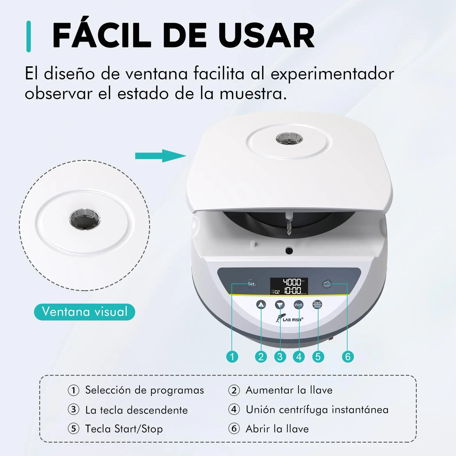 LABFISH Centrifugadora Plasma de Laboratorio PRP 8 Tubos 500-5000r/min 3074xg RCF